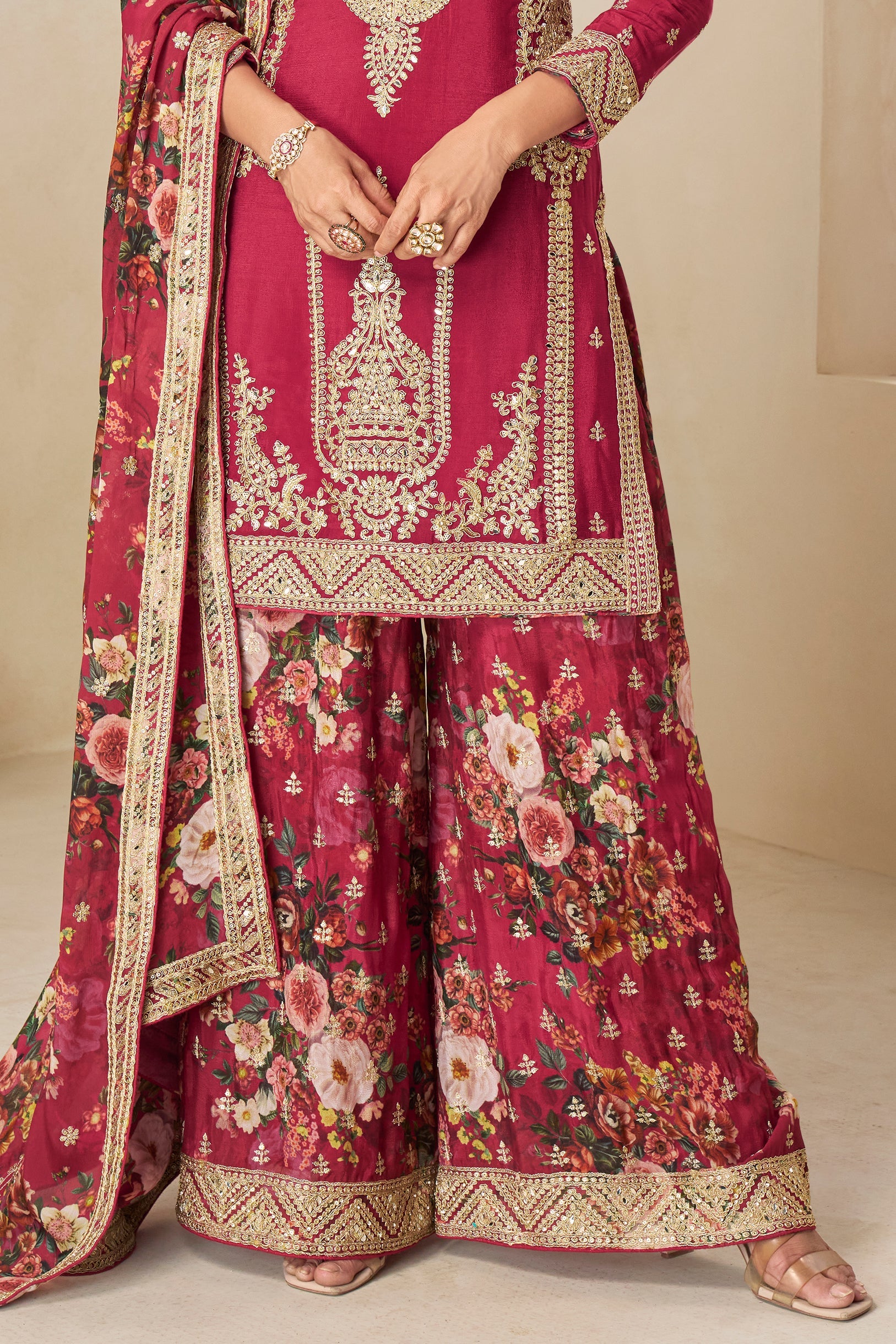 Pink Readymade Heavy Work Chinon Suit-SS757_5_SareeButa.com