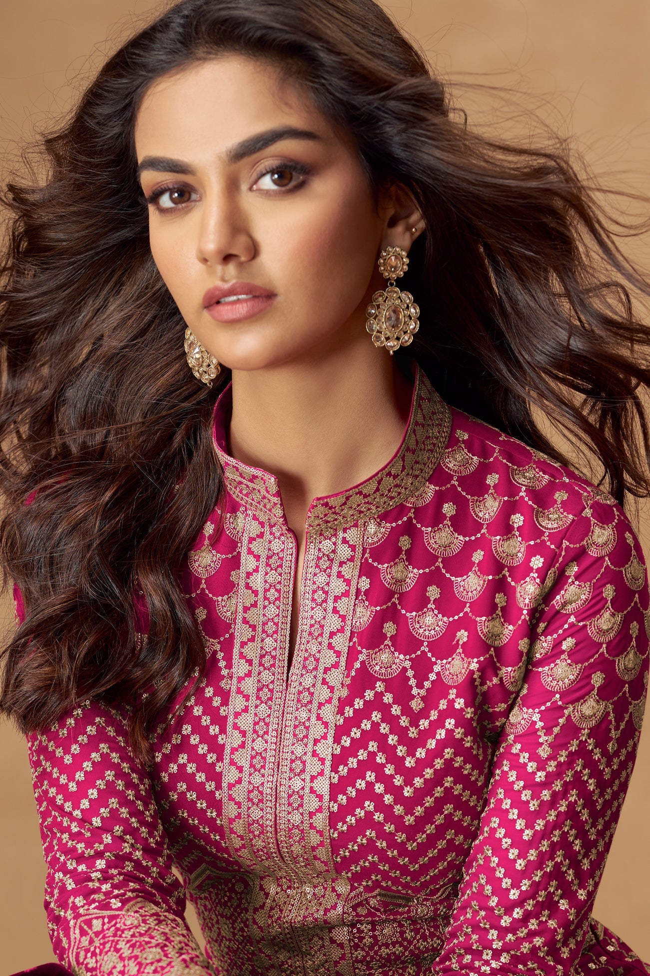 Pink Readymade Heavy Work Georgette Skirt Suit-SS758_2_SareeButa.com