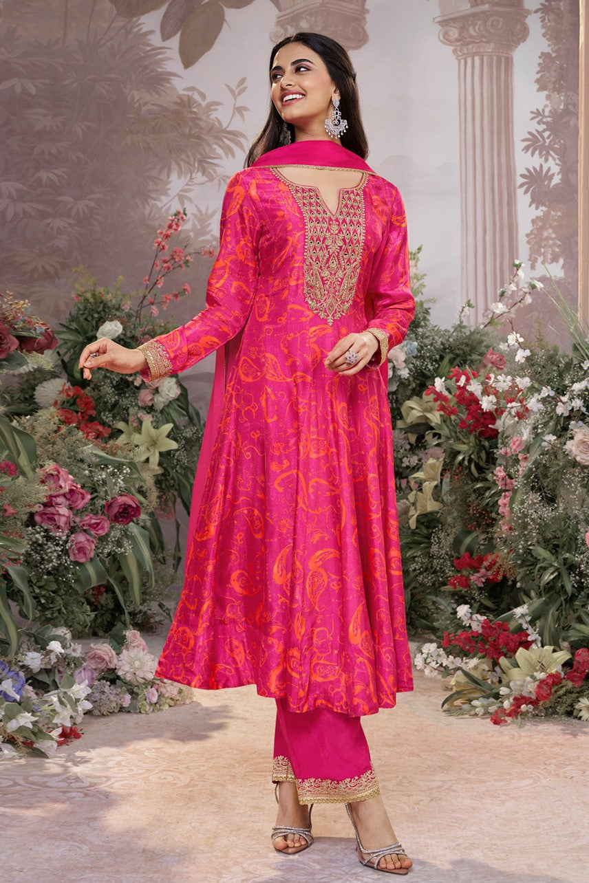 Pink Readymade Viscose Silk Anarkali Suit-SS973_1_SareeButa.com