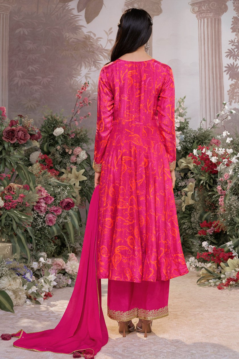 Pink Readymade Viscose Silk Anarkali Suit-SS973_3_SareeButa.com