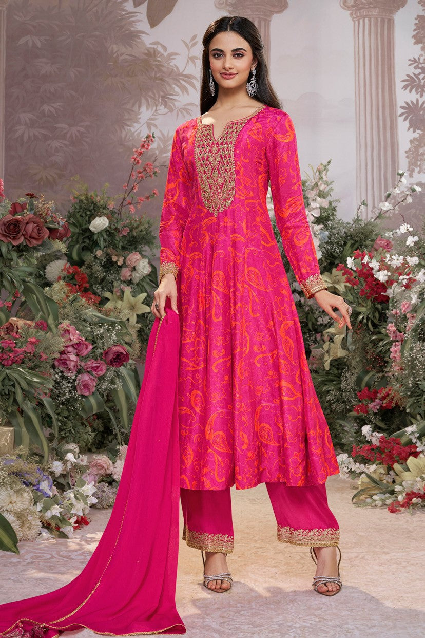 Pink Readymade Viscose Silk Anarkali Suit-SS973_5_SareeButa.com