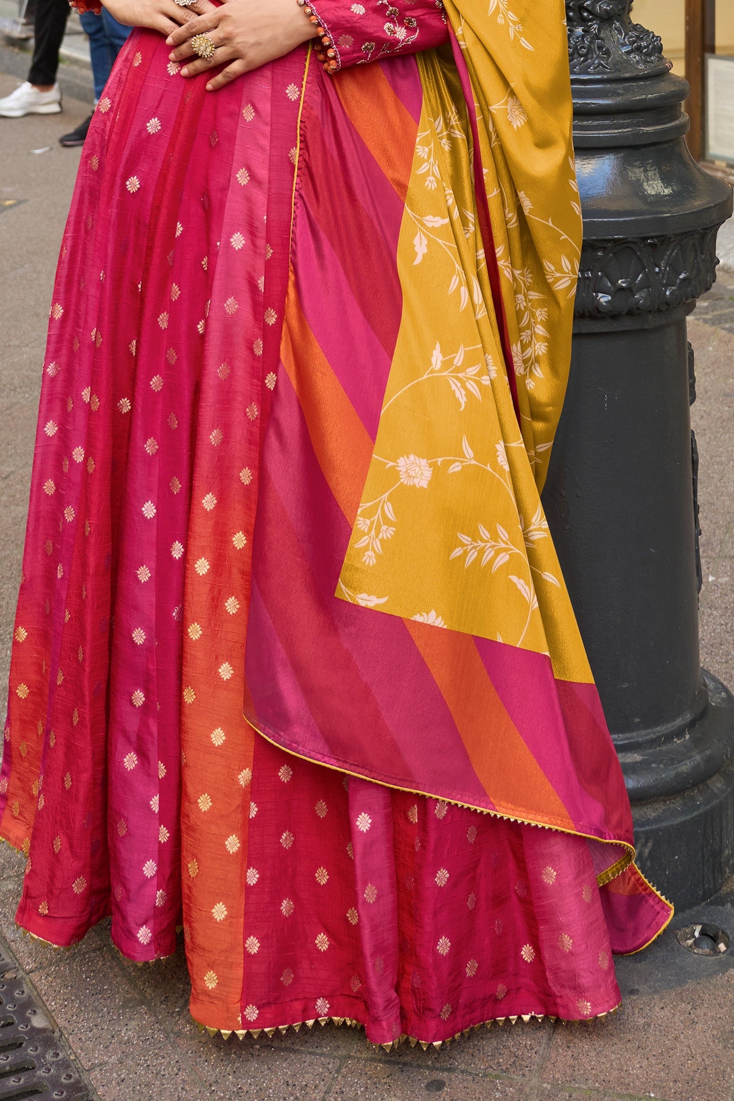 Pink Readymade Viscose Silk Gown With Dupatta-SAR11379_5_SareeButa.com