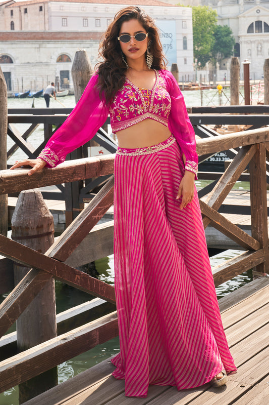 Pink Readymade Viscose Silk Palazzo Set-SS794_1_SareeButa.com