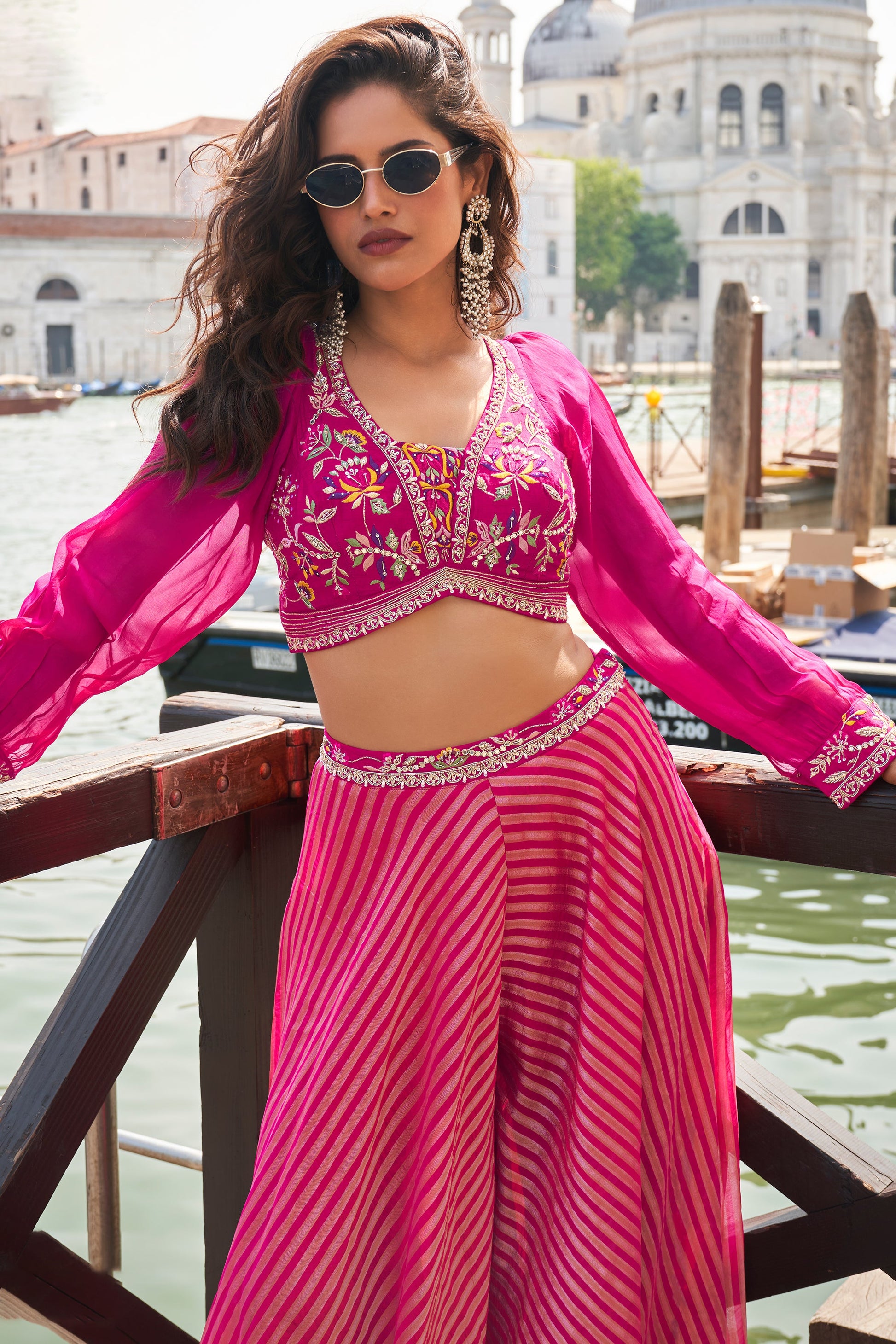 Pink Readymade Viscose Silk Palazzo Set-SS794_2_SareeButa.com