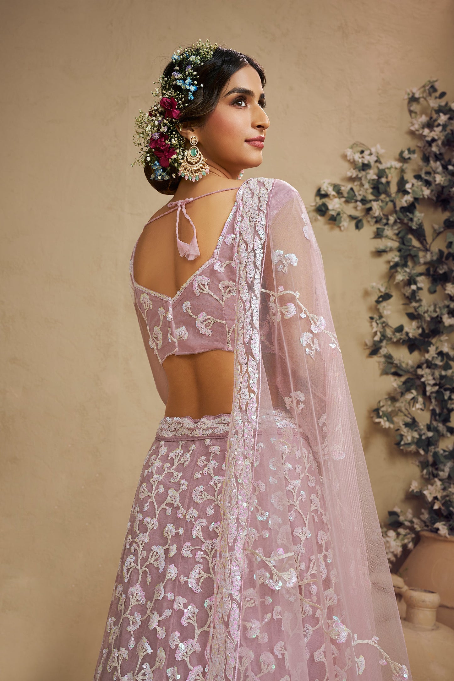 Pink Readymade Embroidered Net Lehenga-SAR10041_4_SareeButa.com