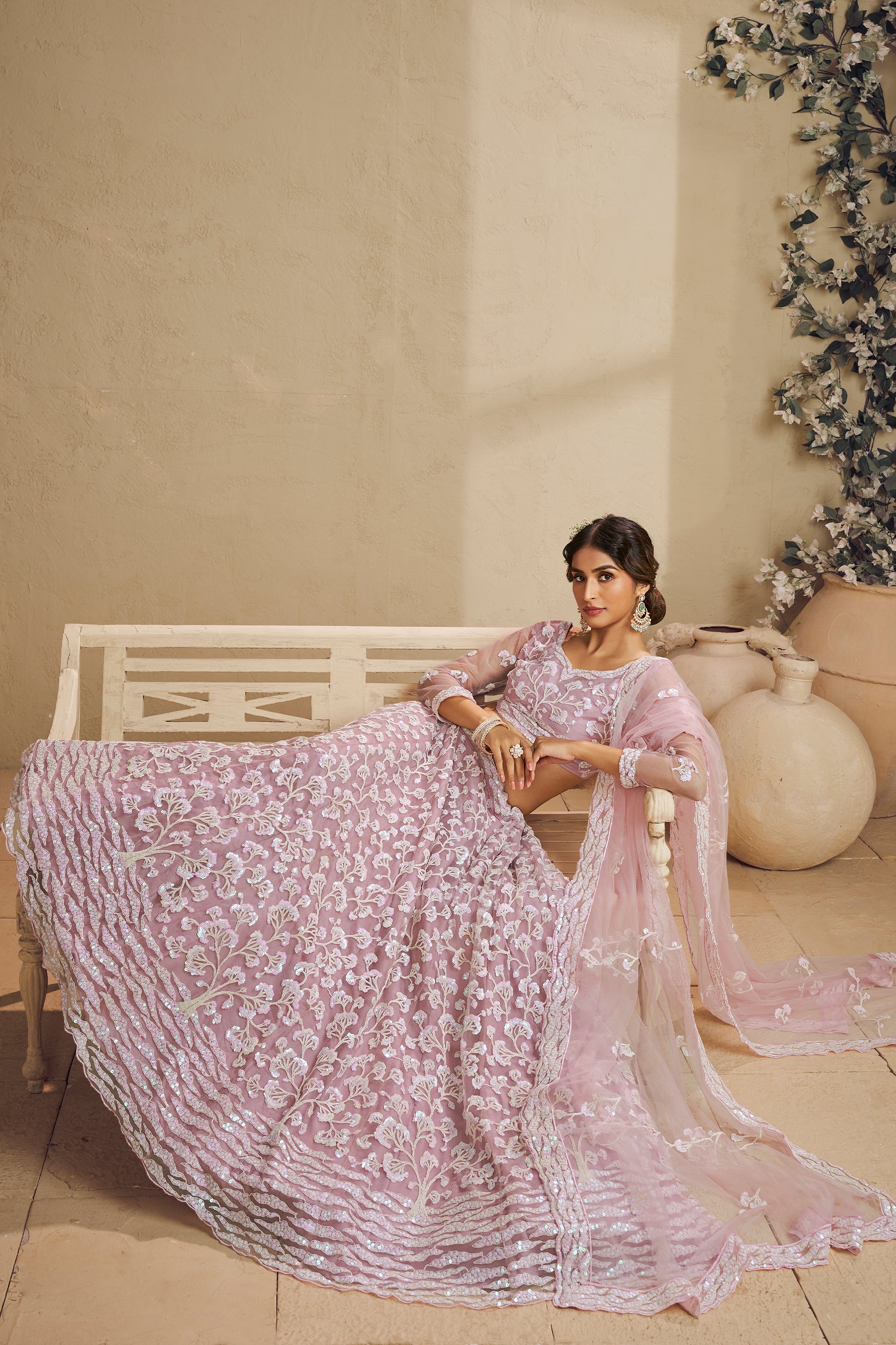 Pink Readymade Embroidered Net Lehenga-SAR10041_5_SareeButa.com