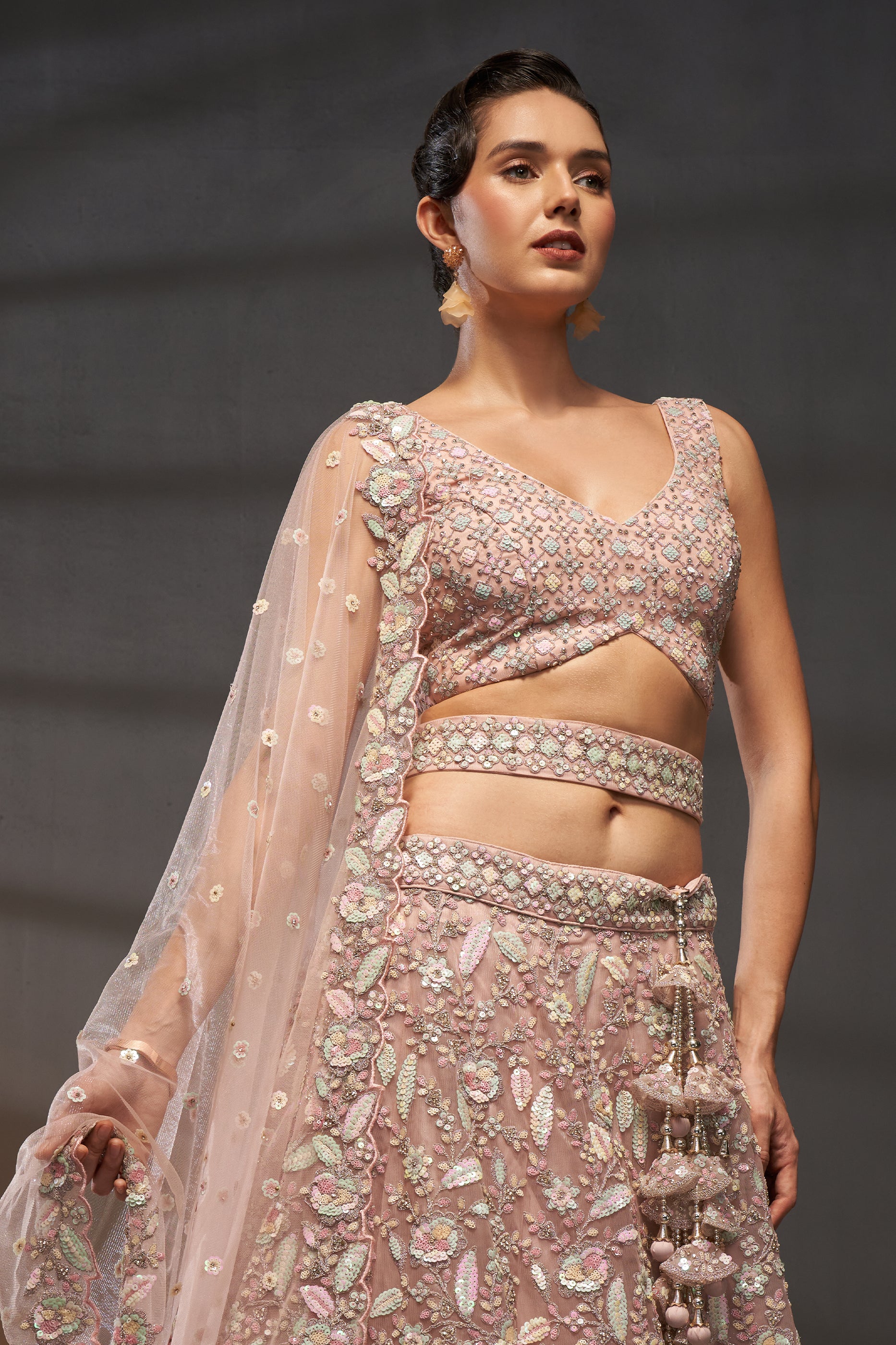 Pink Semi-Stitched Embroidered Net Lehenga-SAR12828_6_SareeButa.com