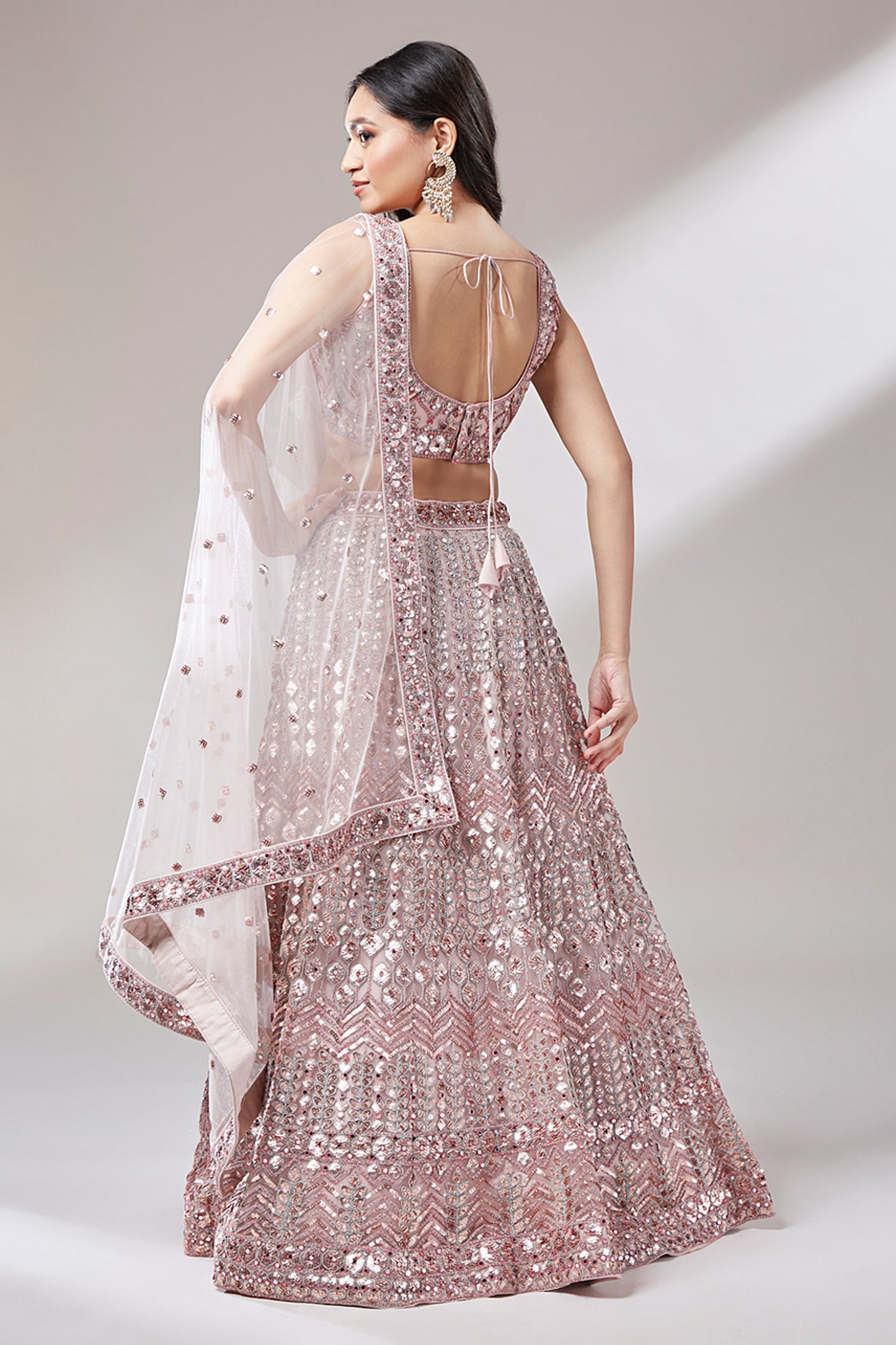 Pink Semi-Stitched Embroidered Net Lehenga-SAR12831_4_SareeButa.com
