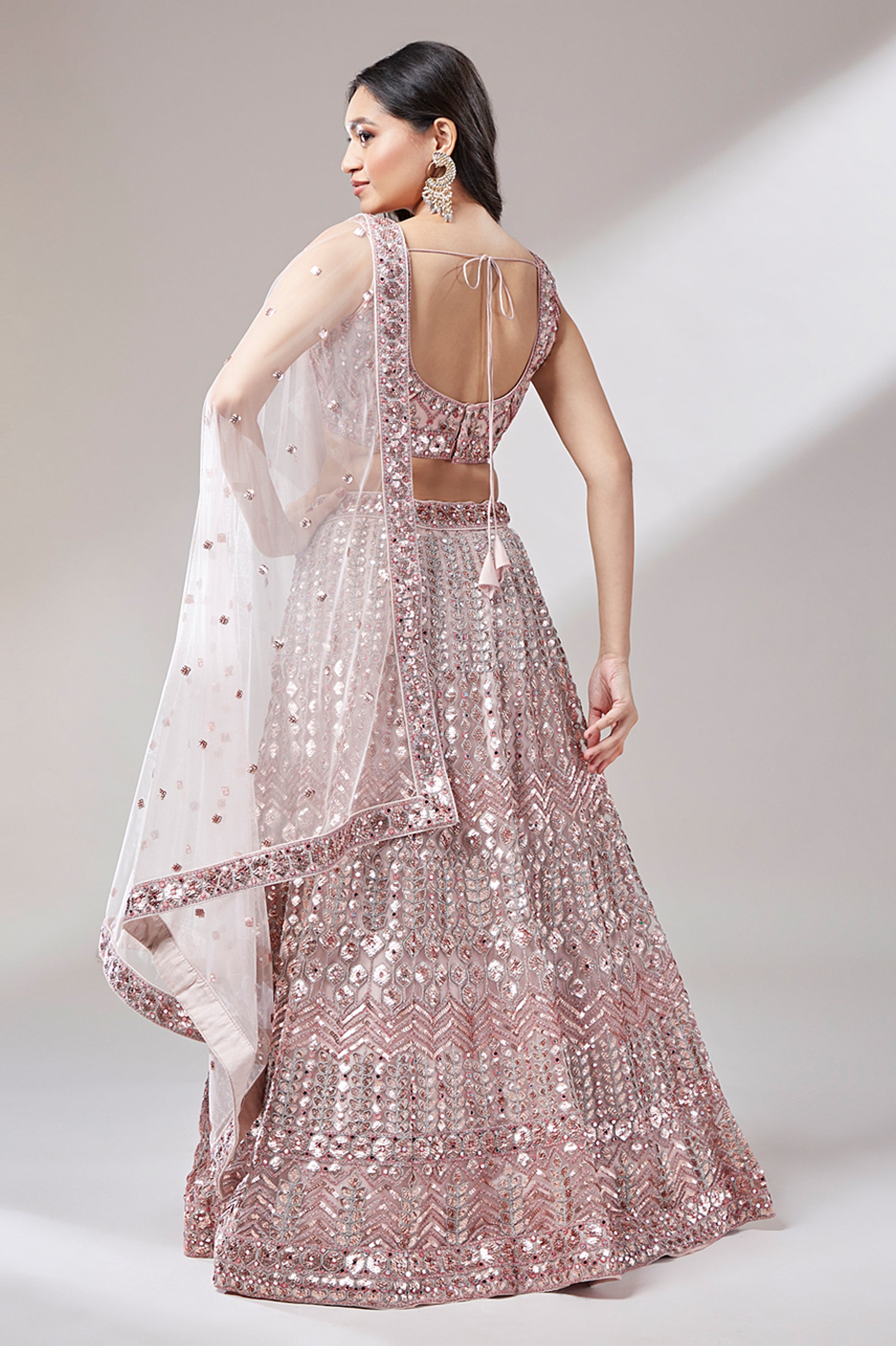Pink Semi-Stitched Embroidered Net Lehenga-SAR12831_4_SareeButa.com