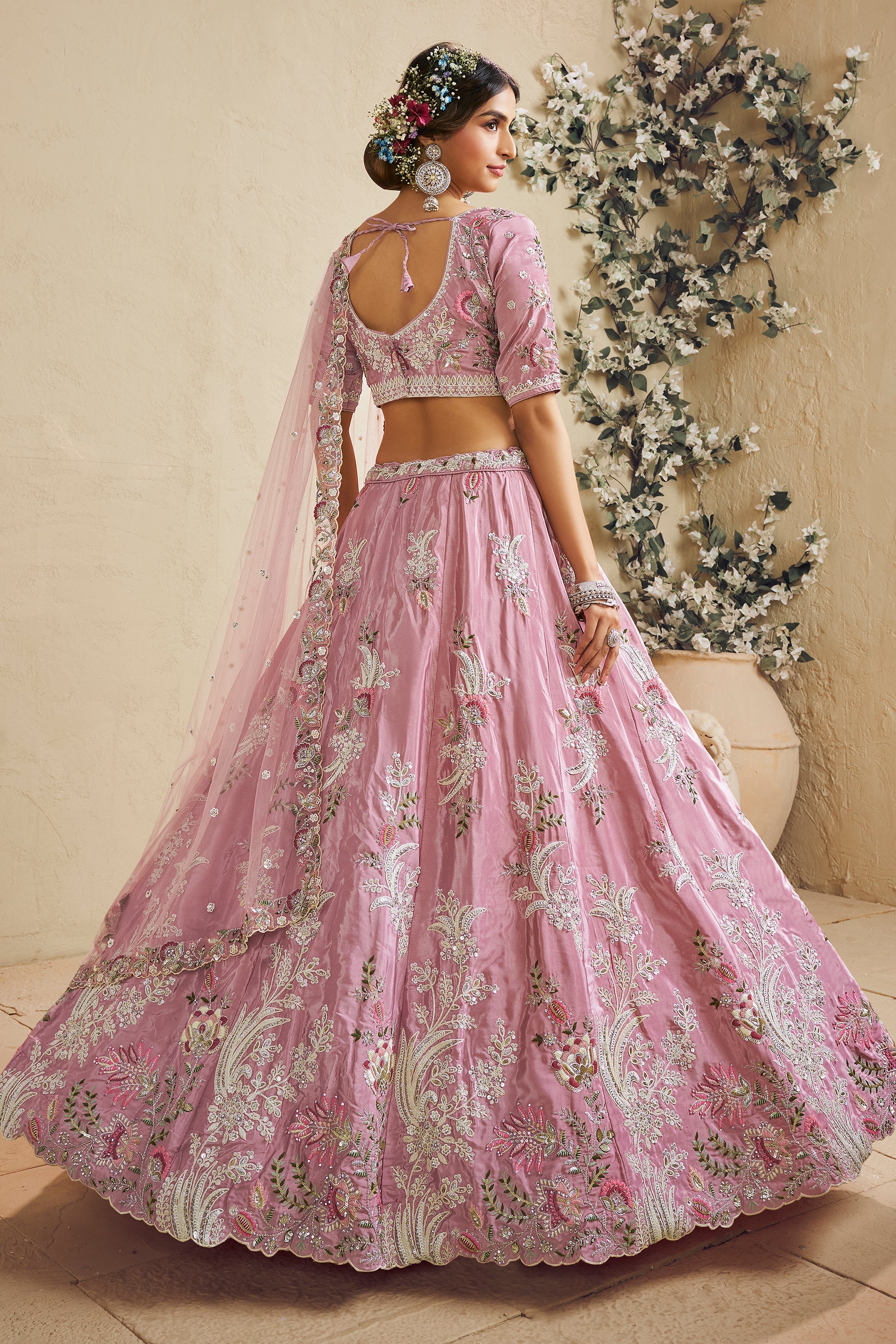 Pink Readymade Embroidered Satin Silk Lehenga-SAR10044_3_SareeButa.com