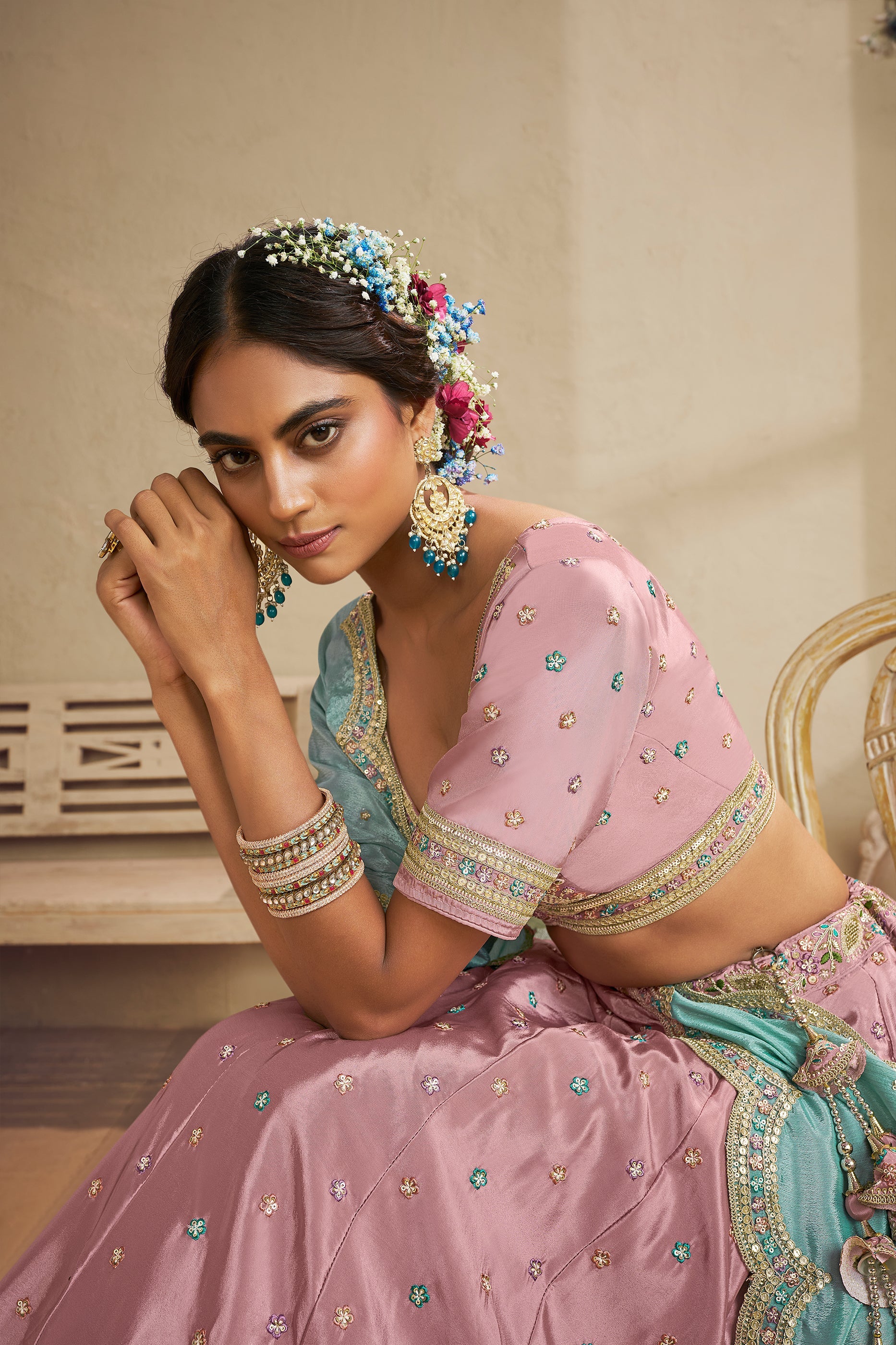 Pink Readymade Embroidered Satin Silk Lehenga-SAR10046_5_SareeButa.com
