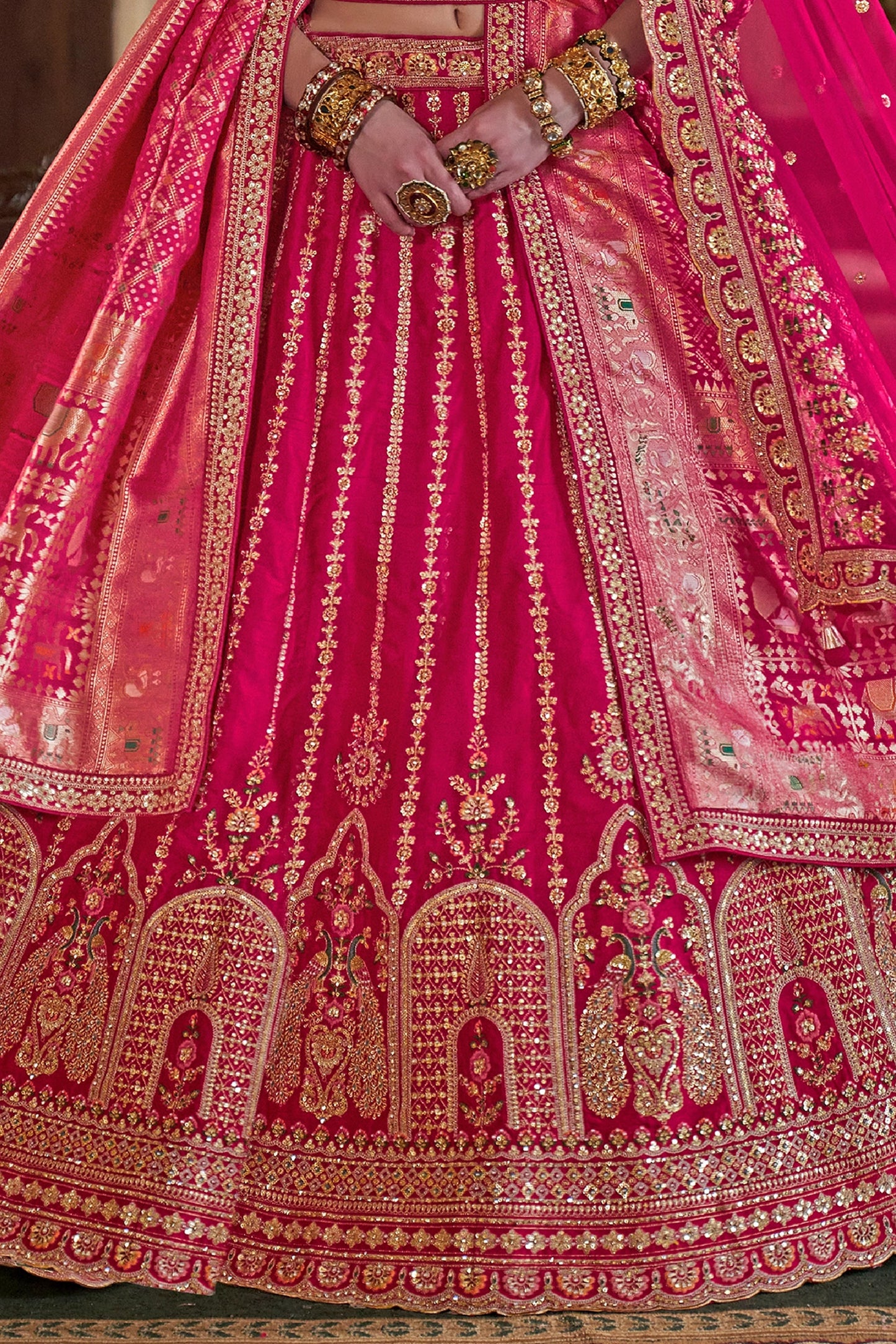 Pink Semi-Stitched Embroidered Silk Lehenga-SAR10326_4_SareeButa.com