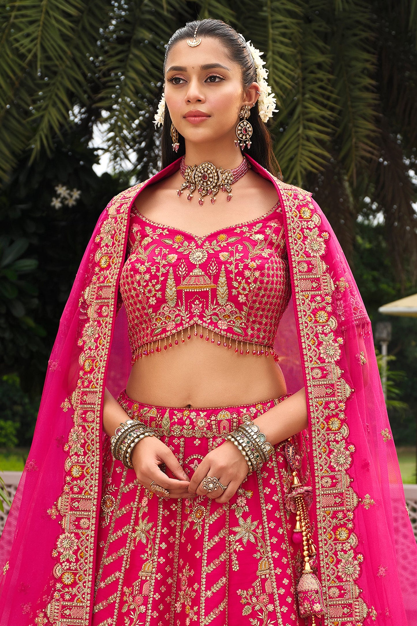 Pink Semi-Stitched Embroidered Silk Lehenga-SAR10532_5_SareeButa.com