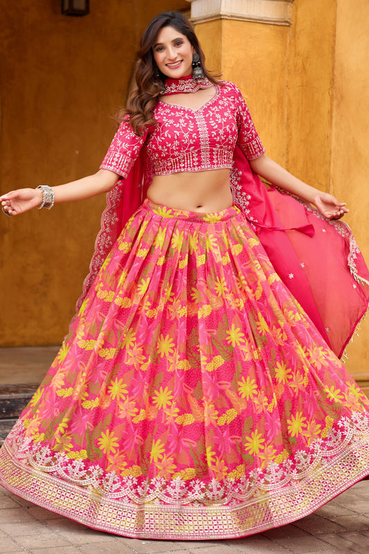 Pink Semi-Stitched Embroidered Silk Lehenga-SAR10910_1_SareeButa.com