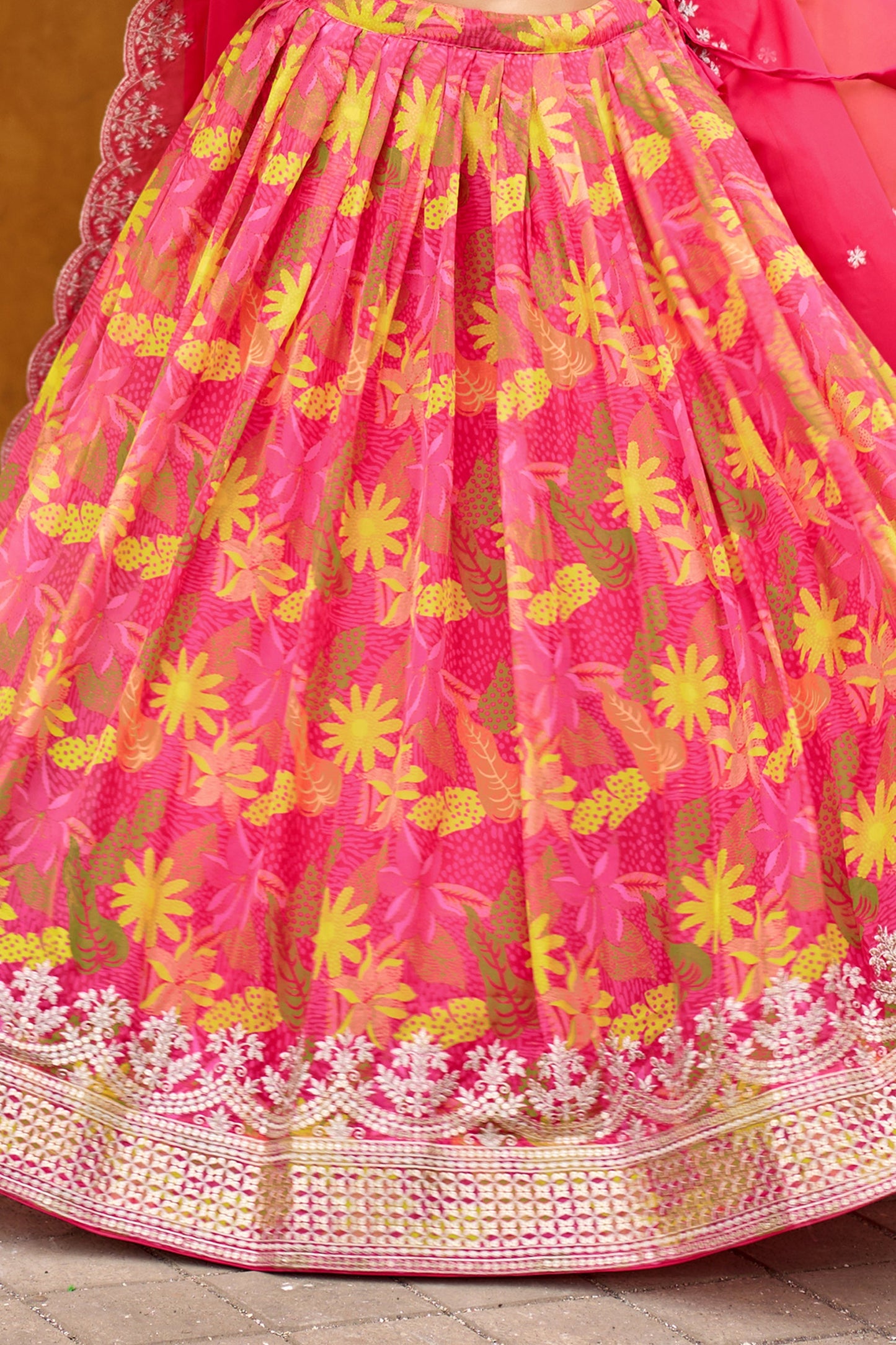 Pink Semi-Stitched Embroidered Silk Lehenga-SAR10910_5_SareeButa.com