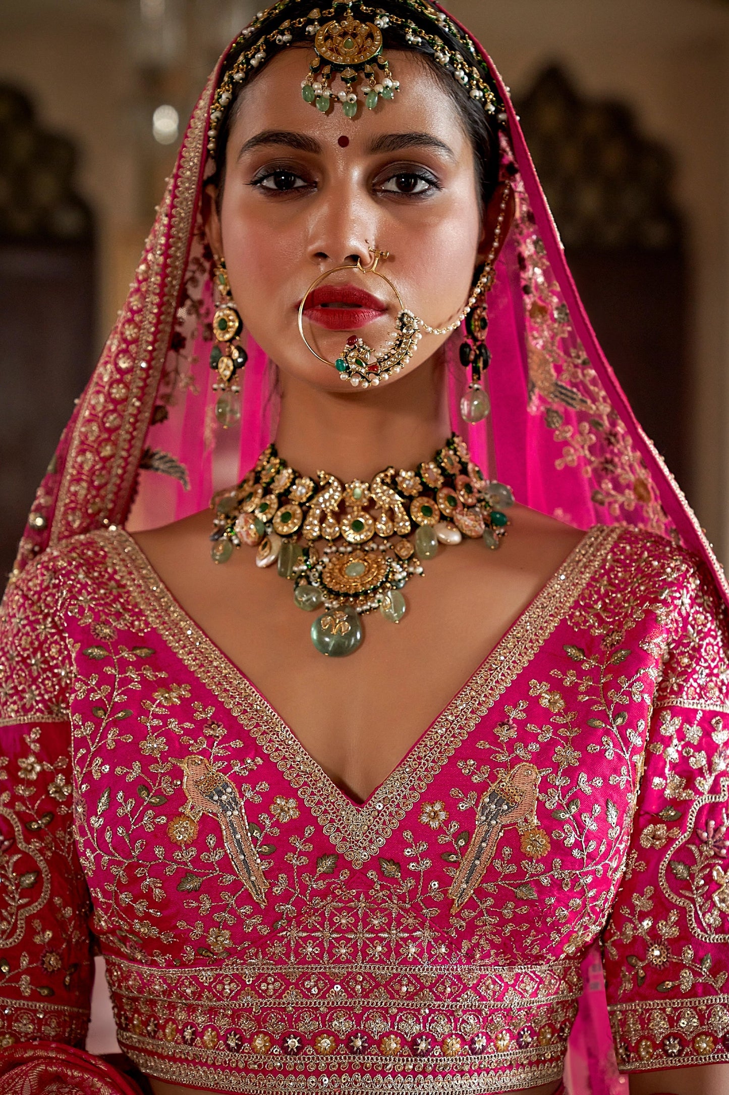 Pink Semi-Stitched Embroidered Silk Lehenga-SAR11513_2_SareeButa.com