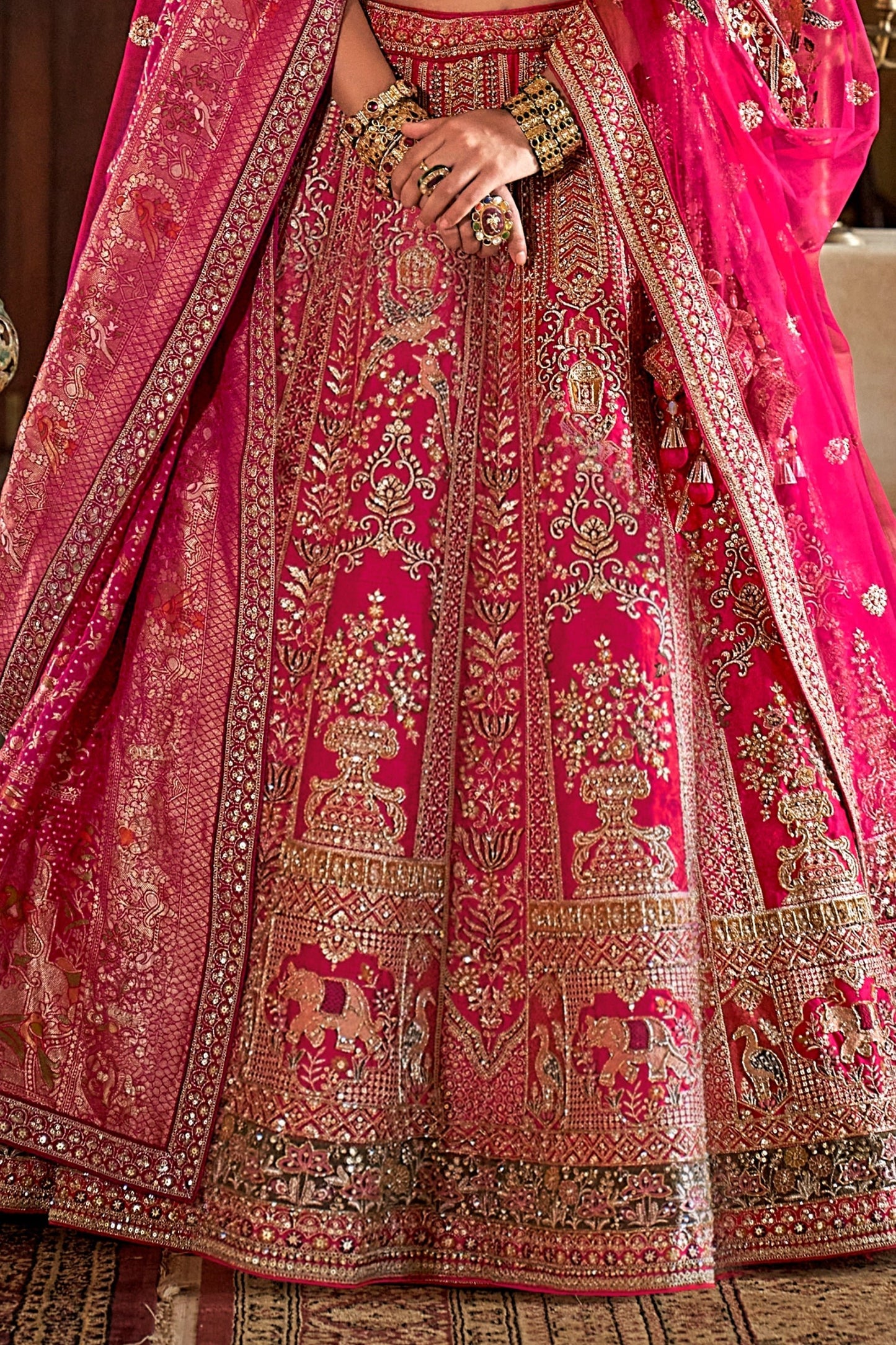 Pink Semi-Stitched Embroidered Silk Lehenga-SAR11513_4_SareeButa.com