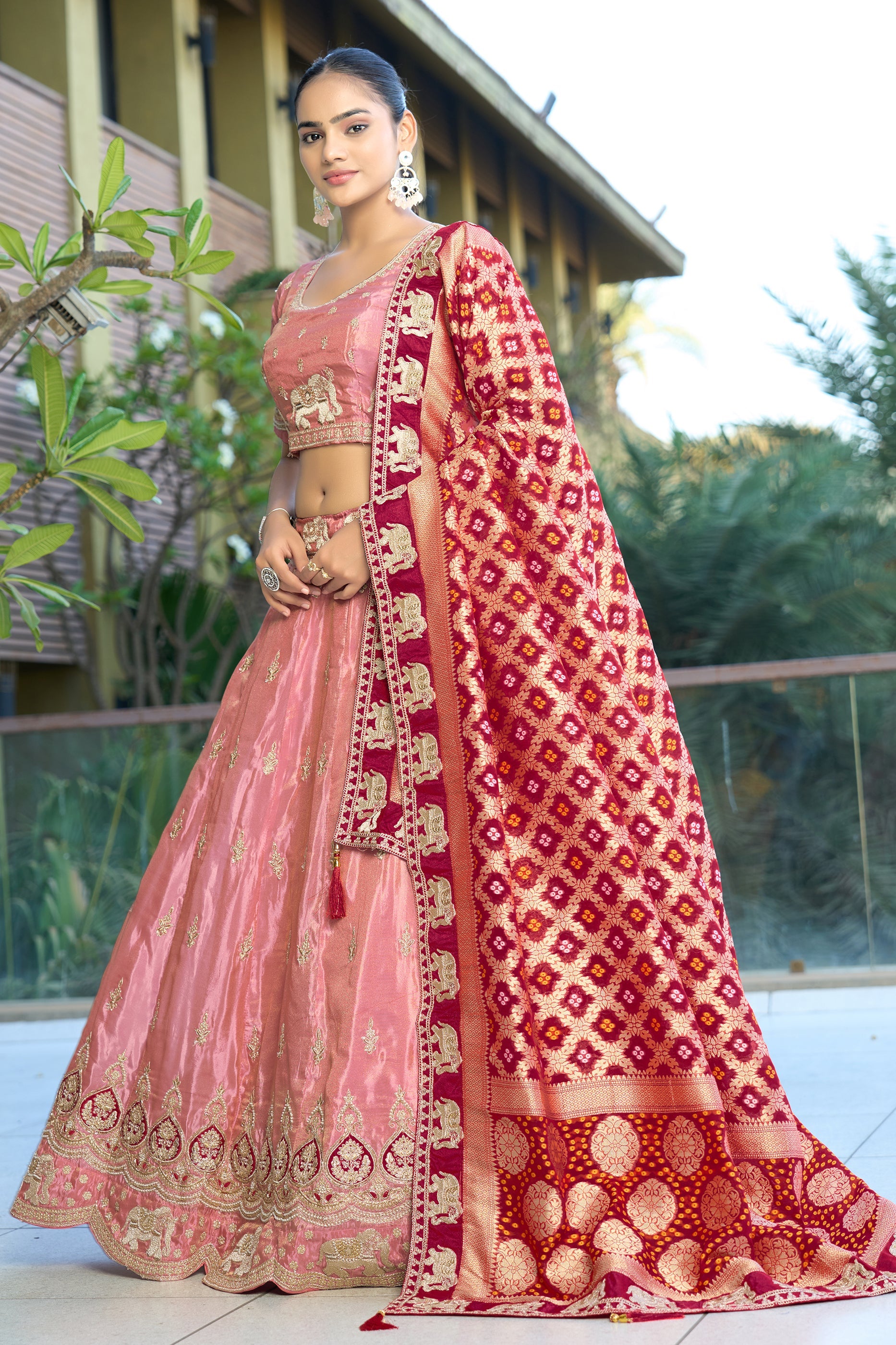 Pink Semi-Stitched Embroidered Viscose Lehenga-SAR10734_3_SareeButa.com