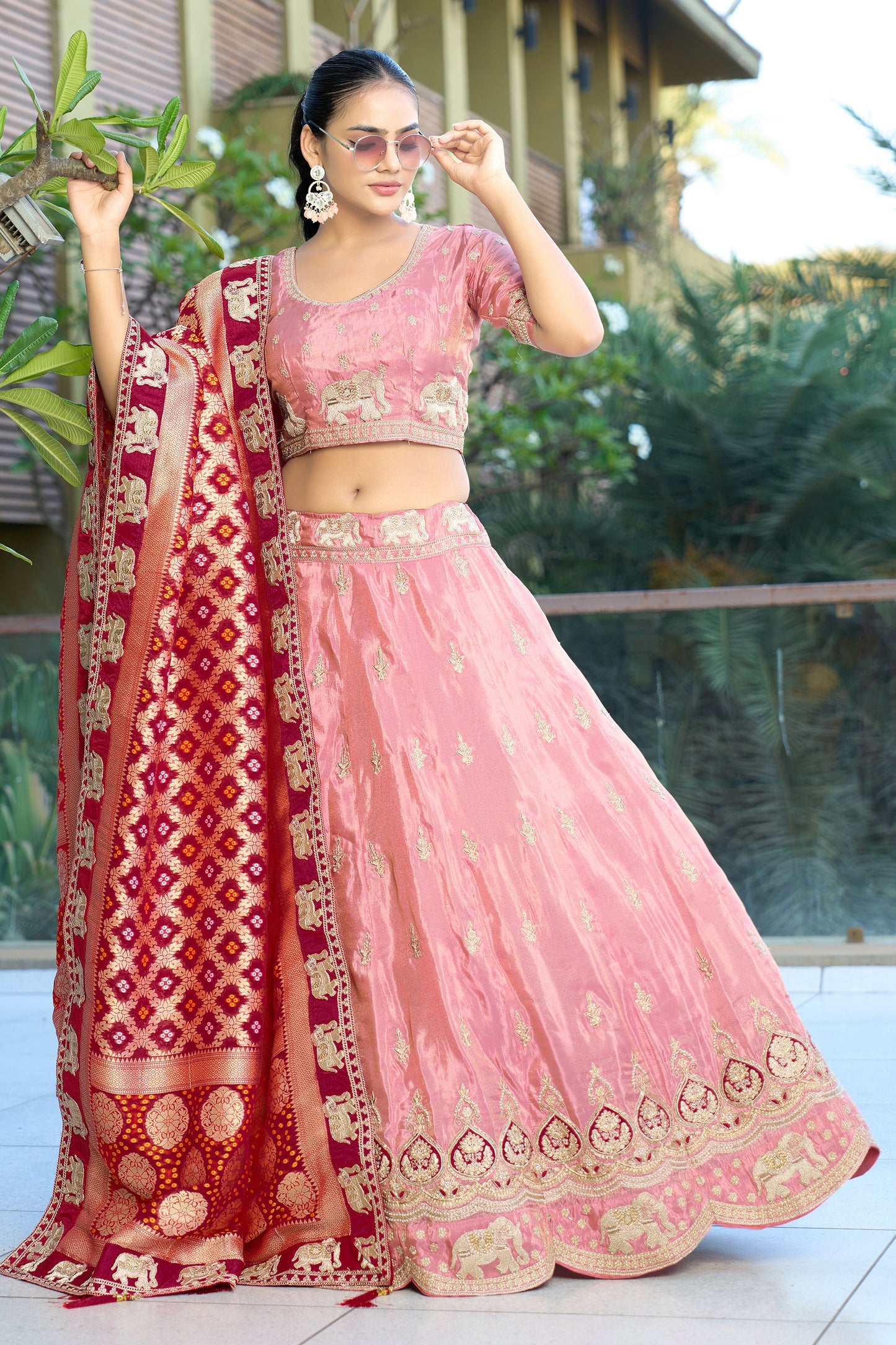 Pink Semi-Stitched Embroidered Viscose Lehenga-SAR10734_5_SareeButa.com