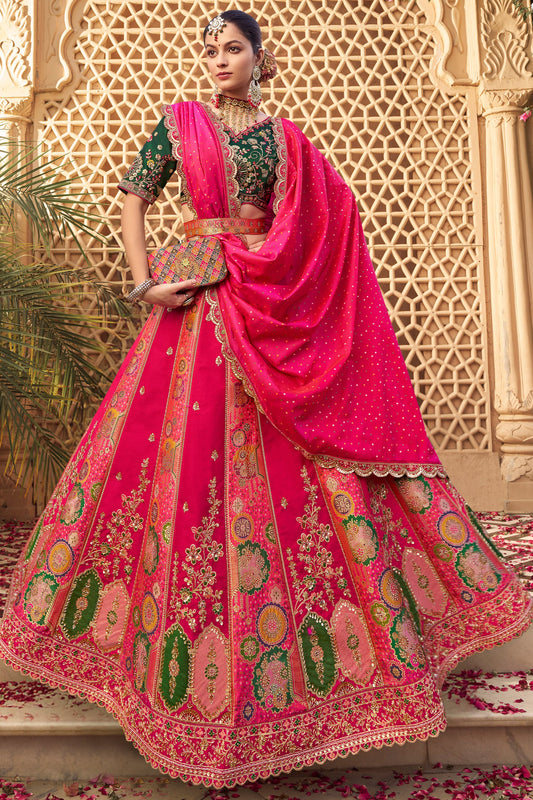 Pink Semi-Stitched Heavy Work Banarasi Lehenga-SAR10334_1_SareeButa.com