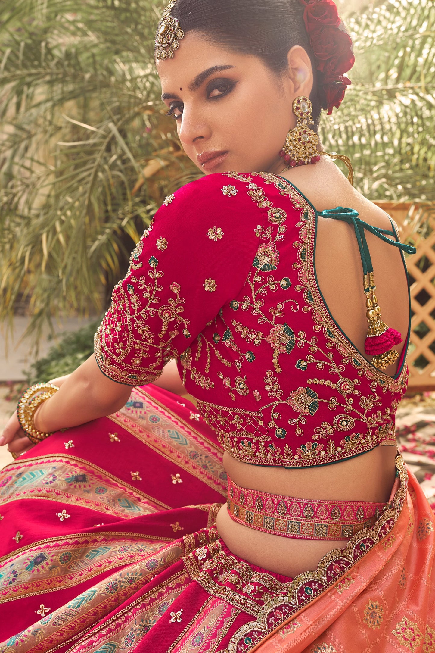 Pink Semi-Stitched Heavy Work Banarasi Lehenga-SAR10337_3_SareeButa.com