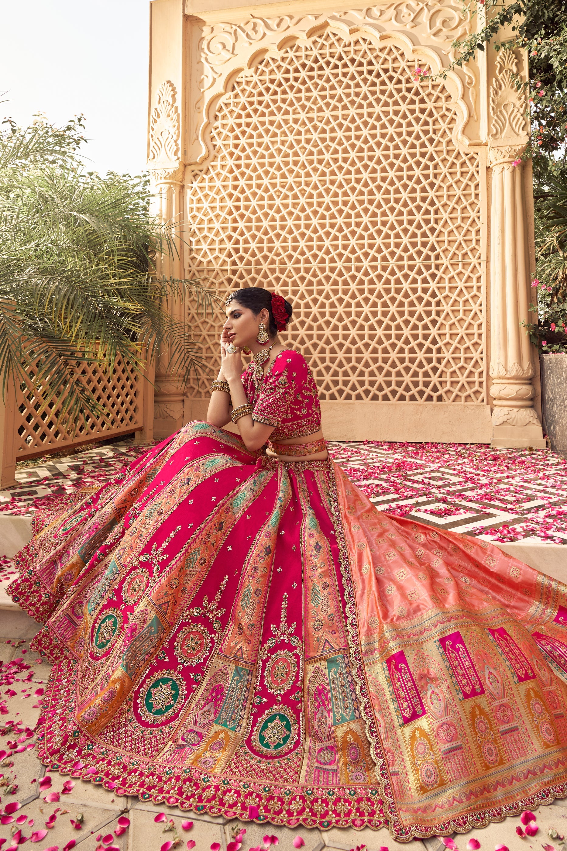 Pink Semi-Stitched Heavy Work Banarasi Lehenga-SAR10337_4_SareeButa.com
