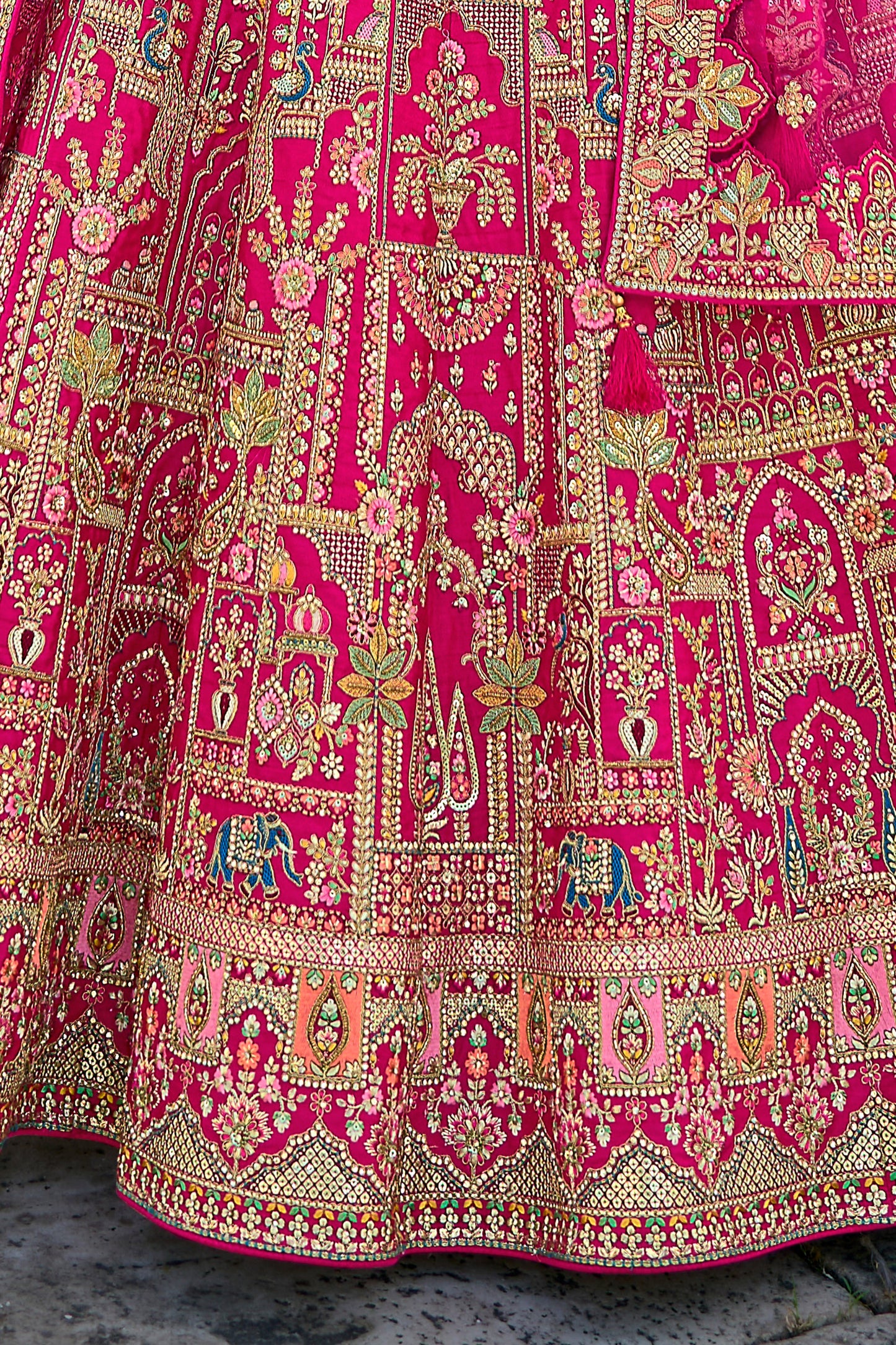 Pink Semi Stitched Embroidered Silk Lehenga-LC30_6_SareeButa.com