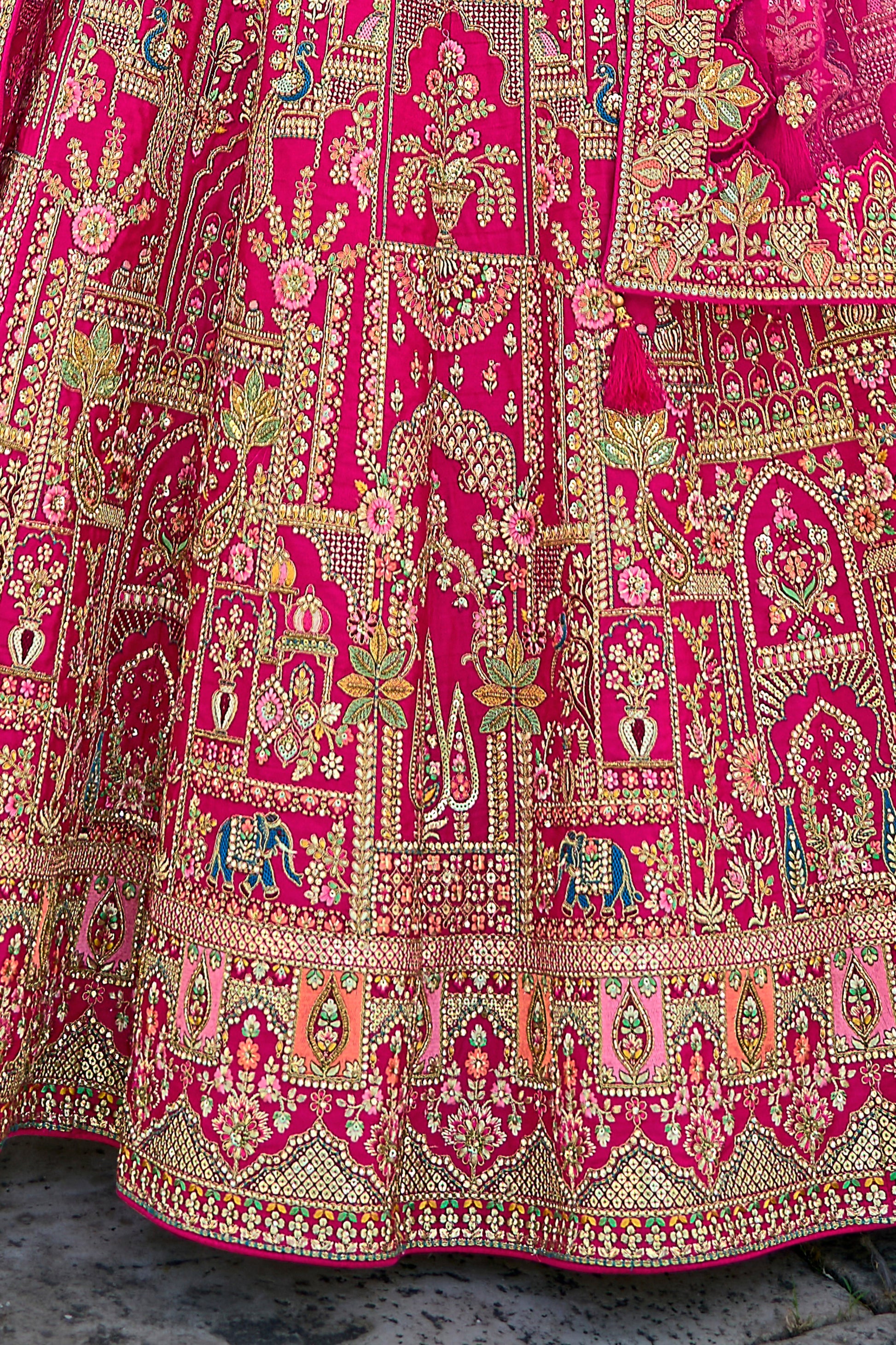 Pink Semi Stitched Embroidered Silk Lehenga-LC30_6_SareeButa.com