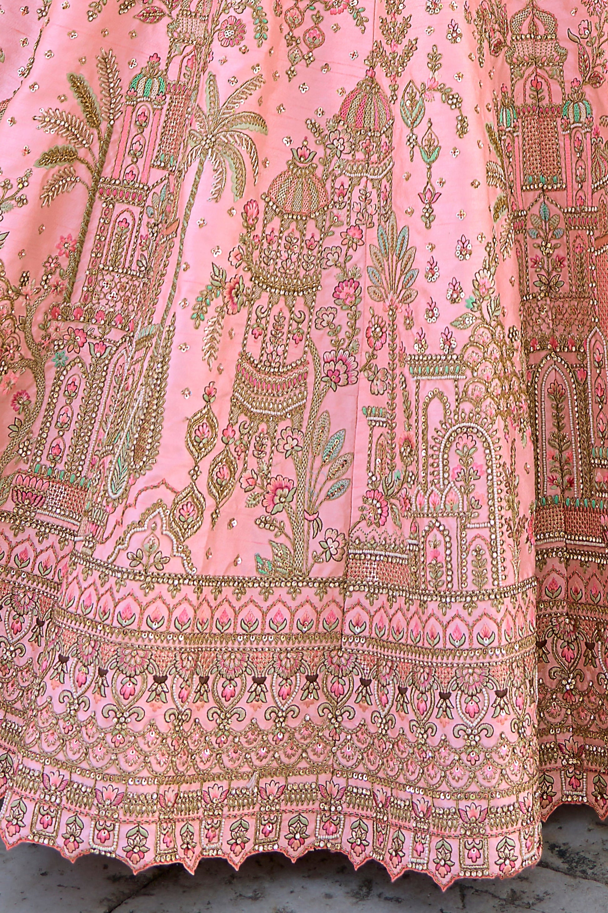 Pink Semi Stitched Embroidered Silk Lehenga-LC32_6_SareeButa.com