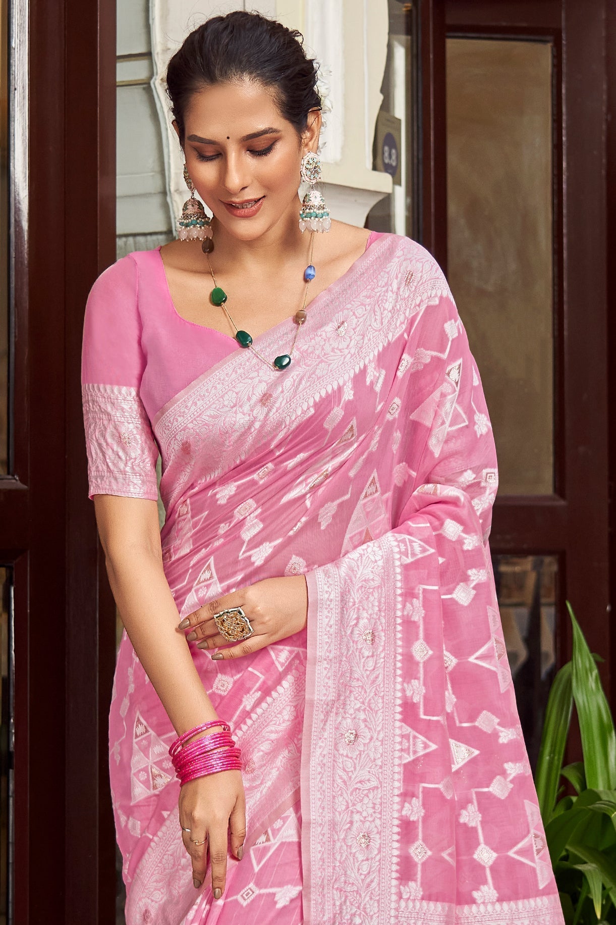 pink-woven-cotton-saree-zb132438_2_SareeButa.com