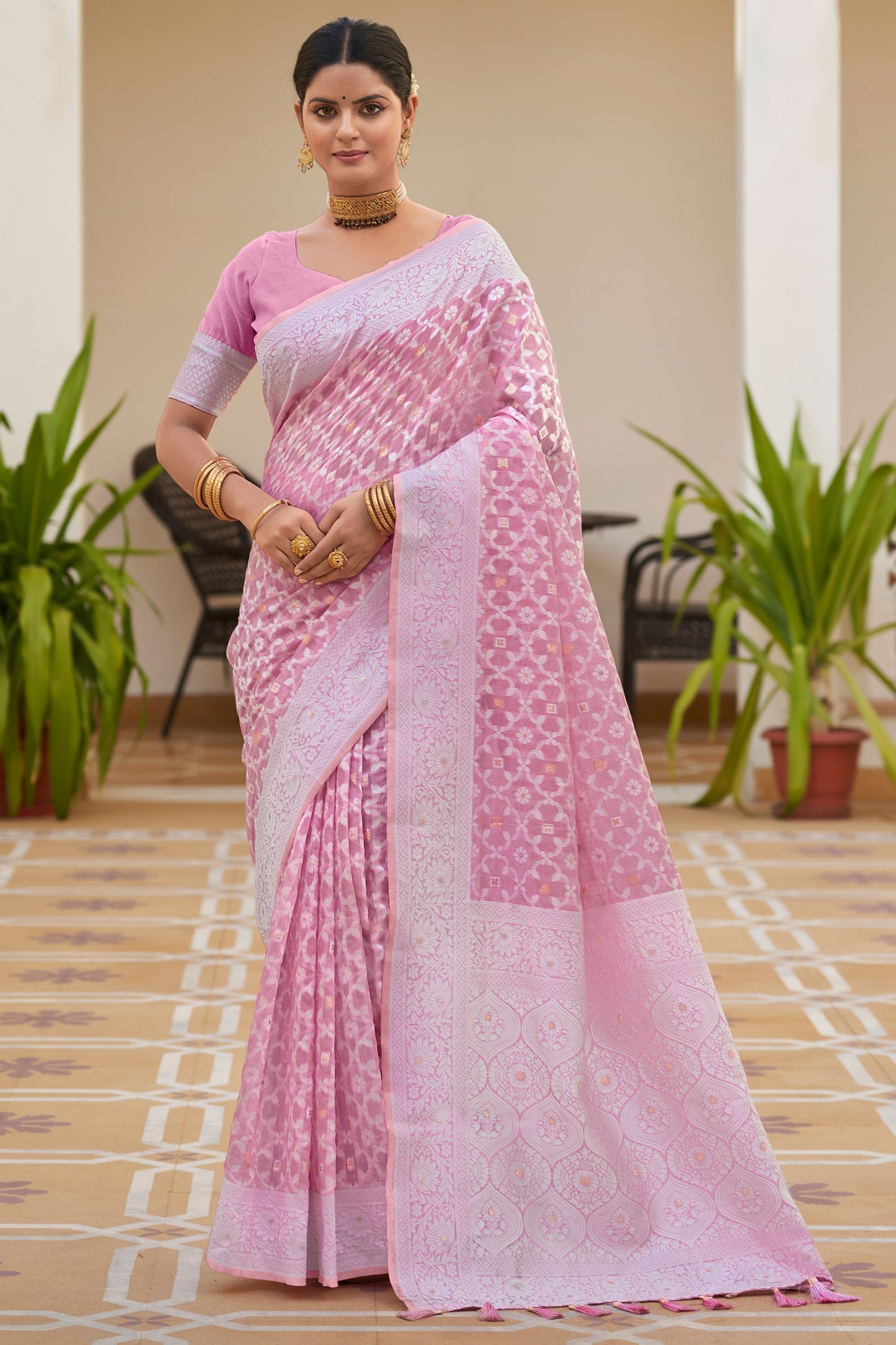 pink-woven-cotton-saree-zb132453_1_SareeButa.com