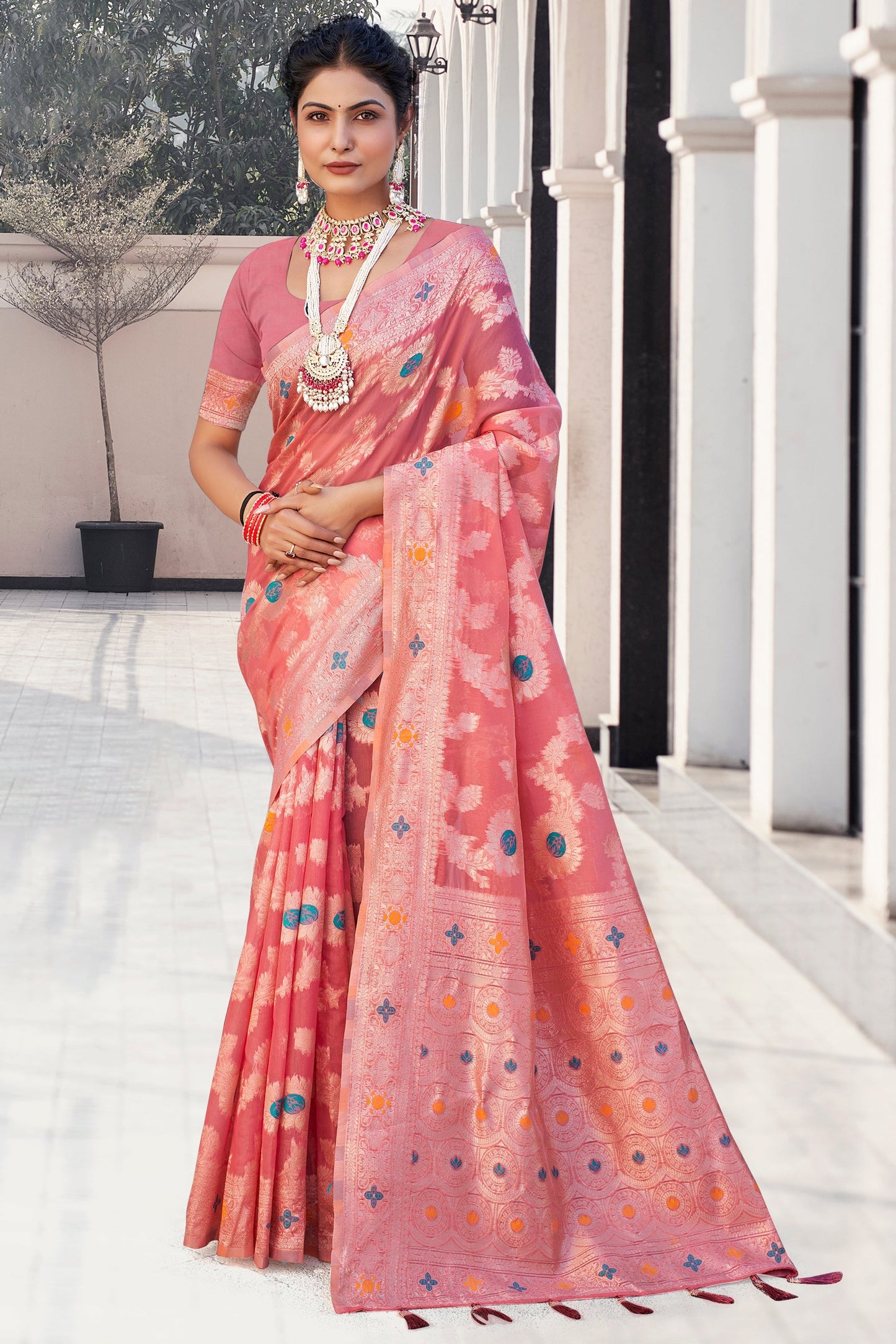 pink-woven-cotton-saree-zb132464_1_SareeButa.com