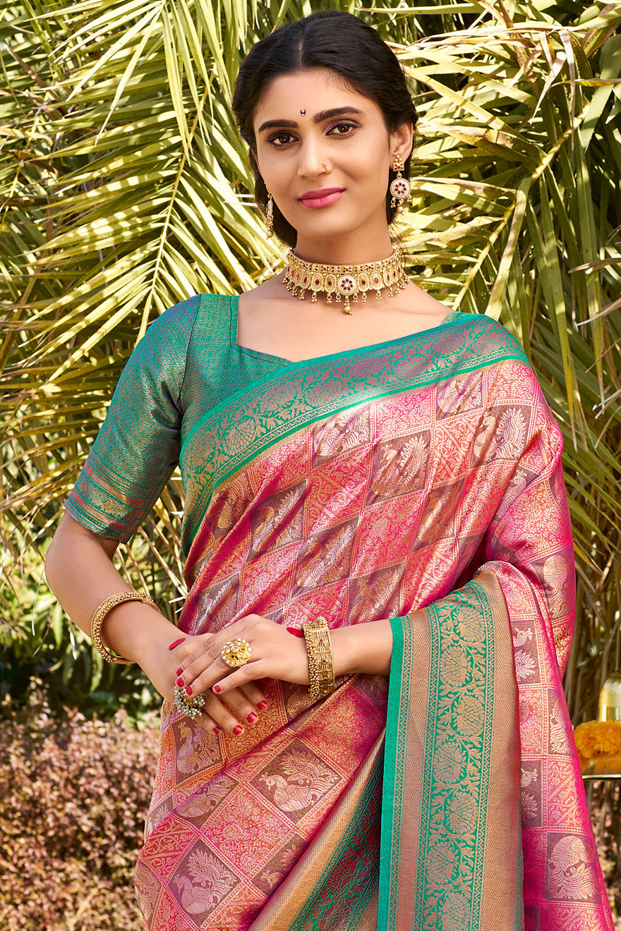 Pink Silk Kanjivaram Saree-ZB132328_2