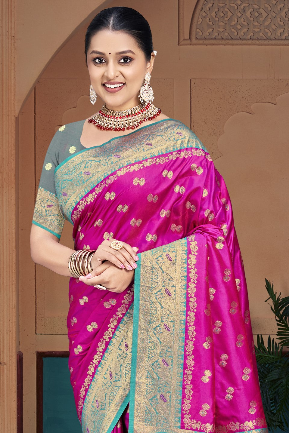 Pink Silk Saree-ZB132969_2_SareeButa.com