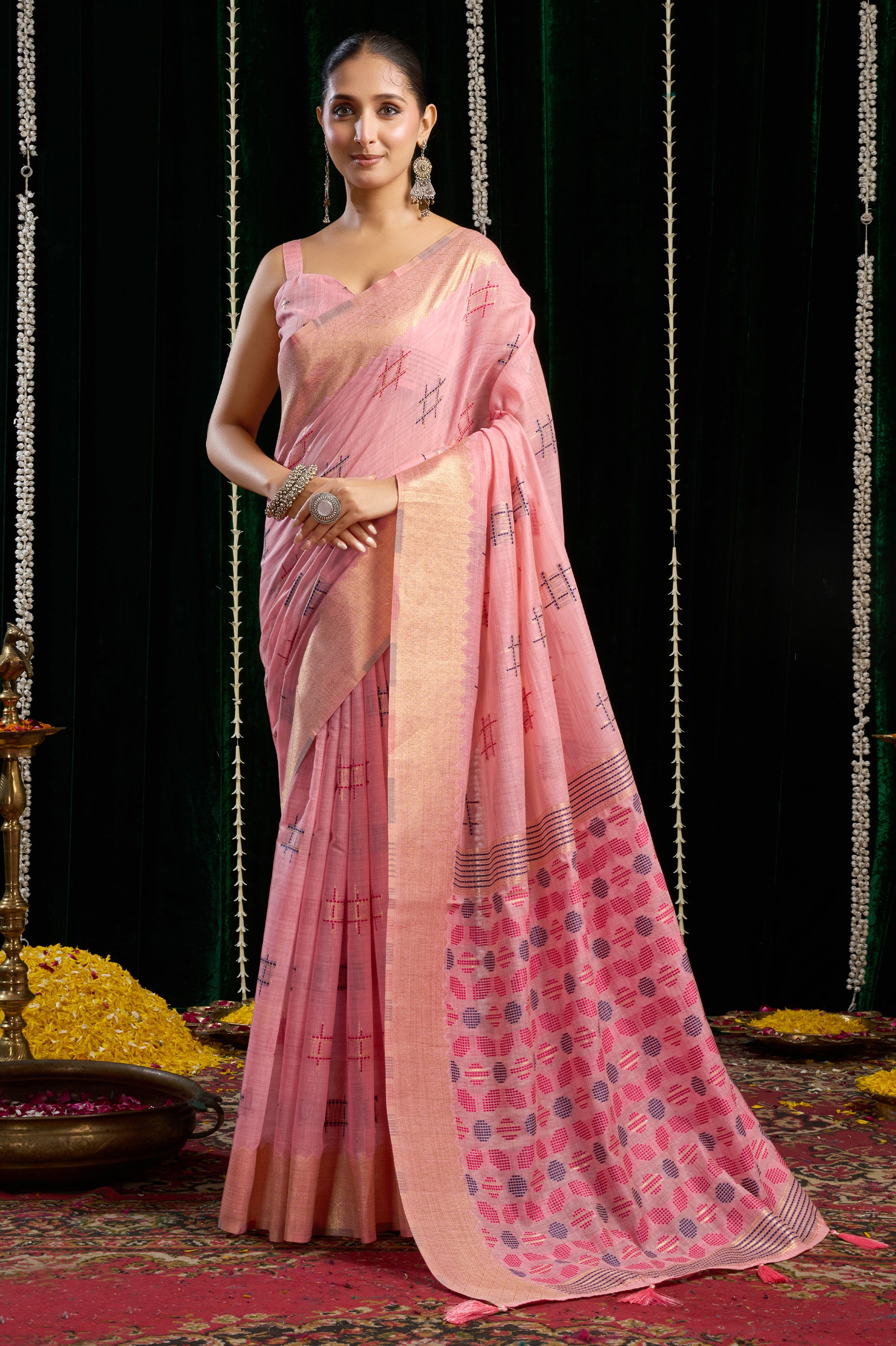 Pink Soft Spun cotton Saree-SAR12626_1_SareeButa.com