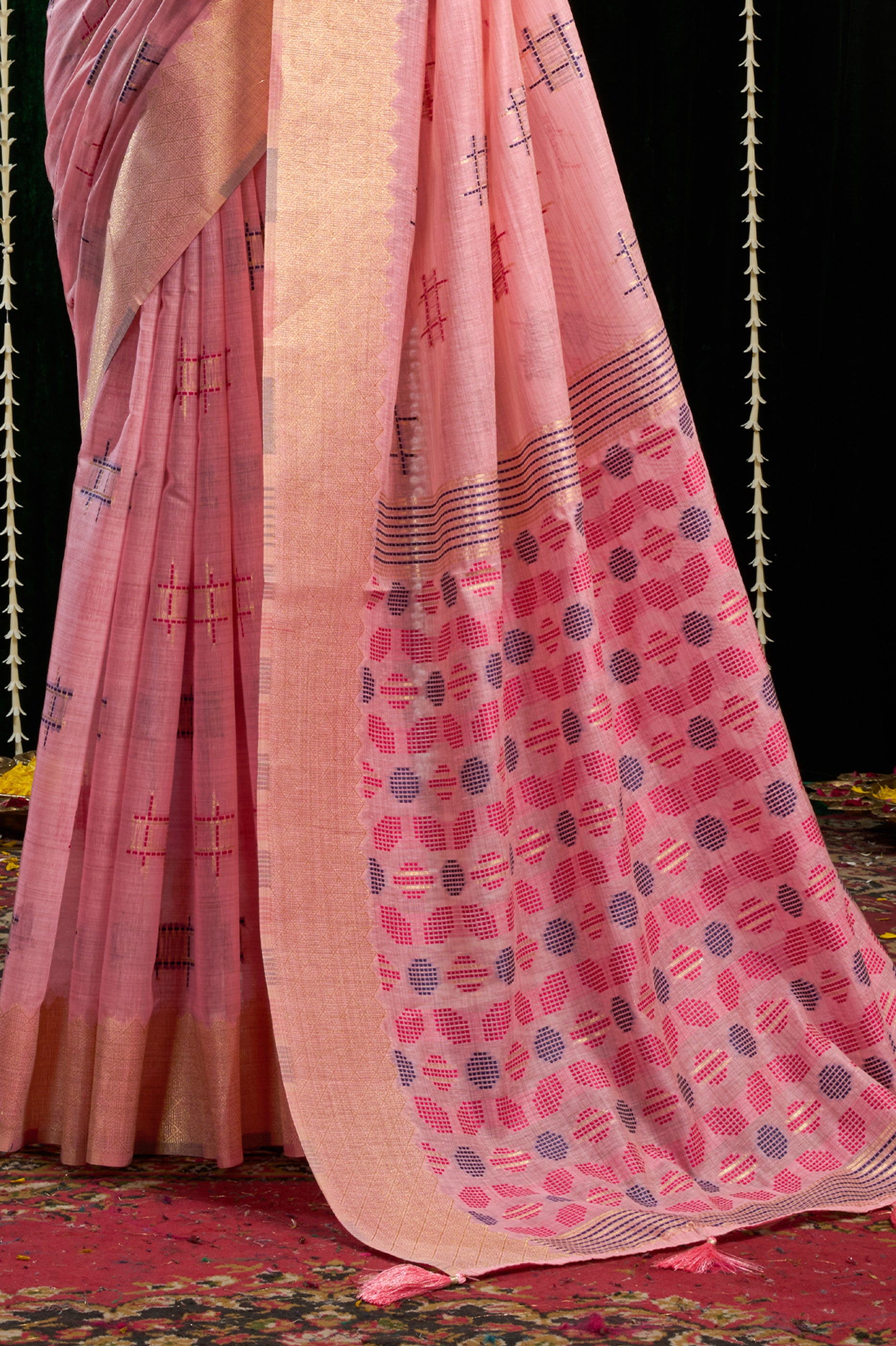 Pink Soft Spun cotton Saree-SAR12626_5_SareeButa.com