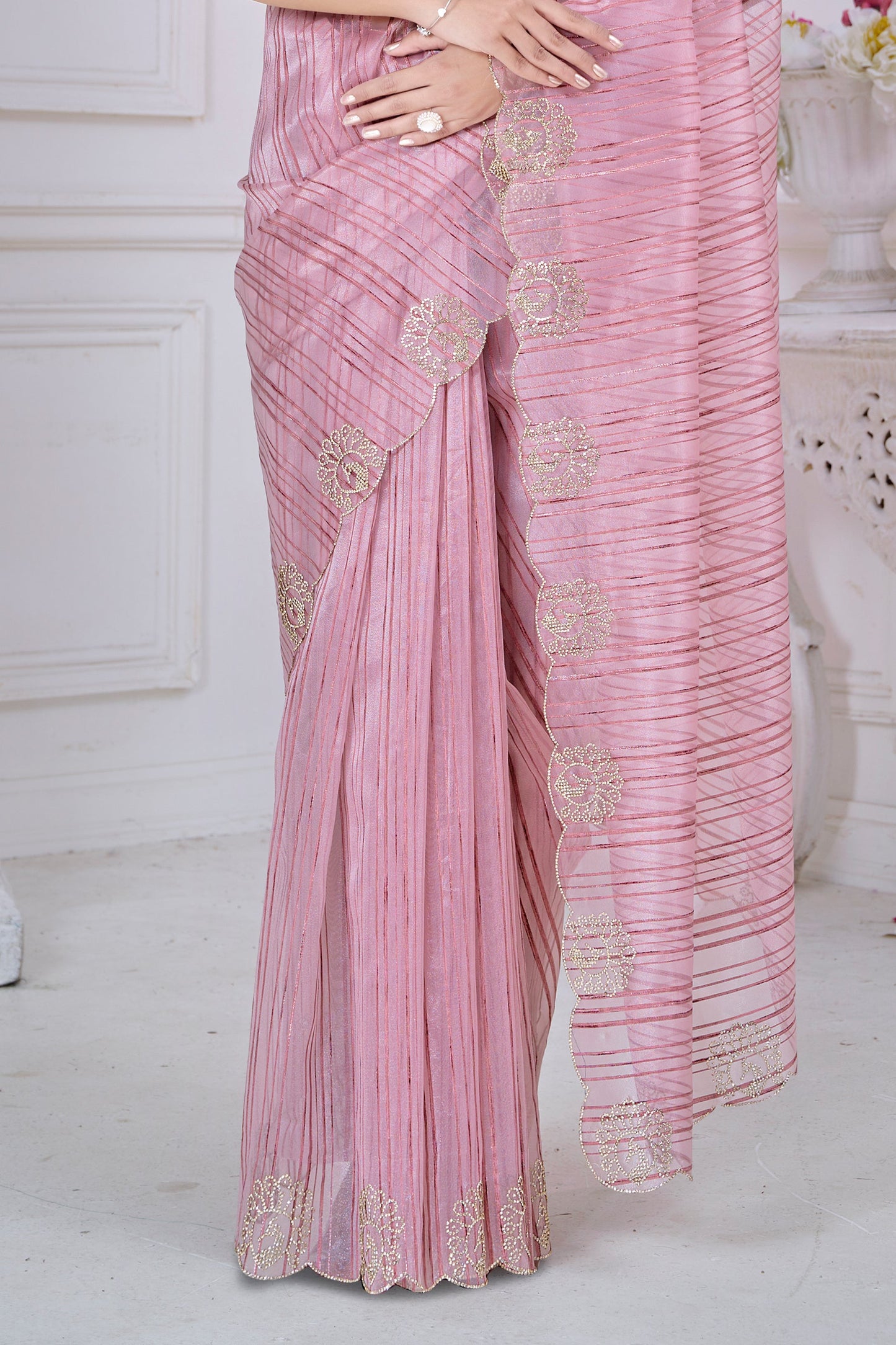 Pink Stone Work Jacquard Saree-SAR10739_5_SareeButa.com