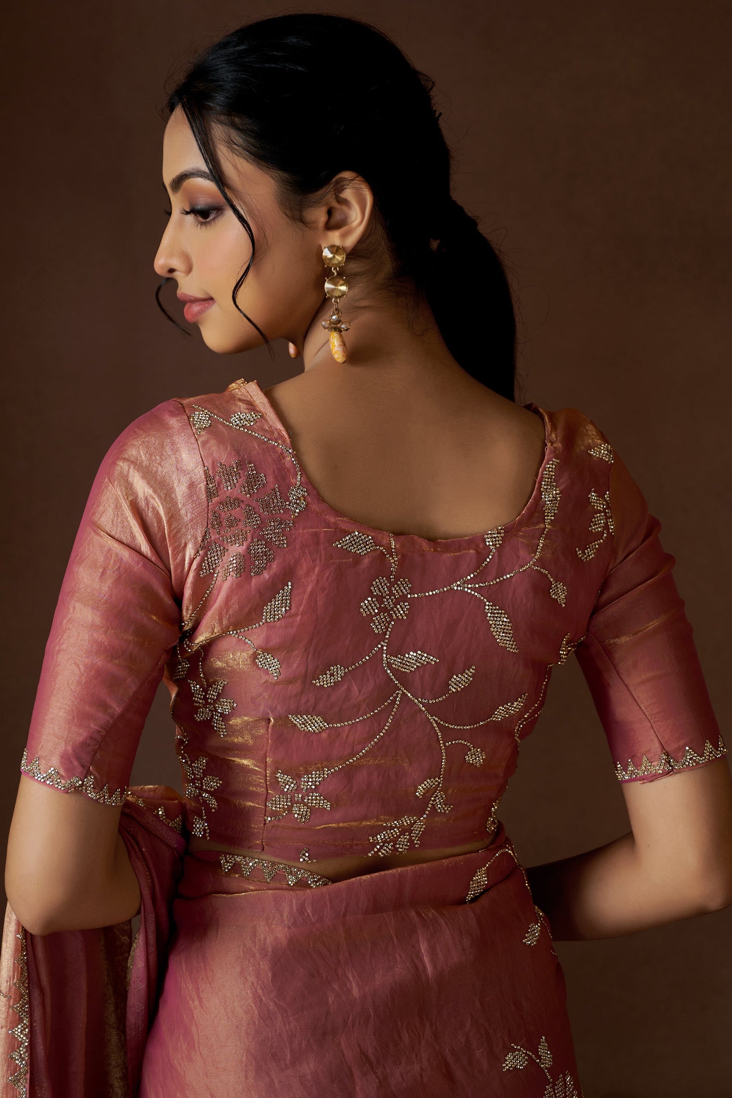 Pink Stone Work Satin Silk Saree-ZB134205_3_SareeButa.com