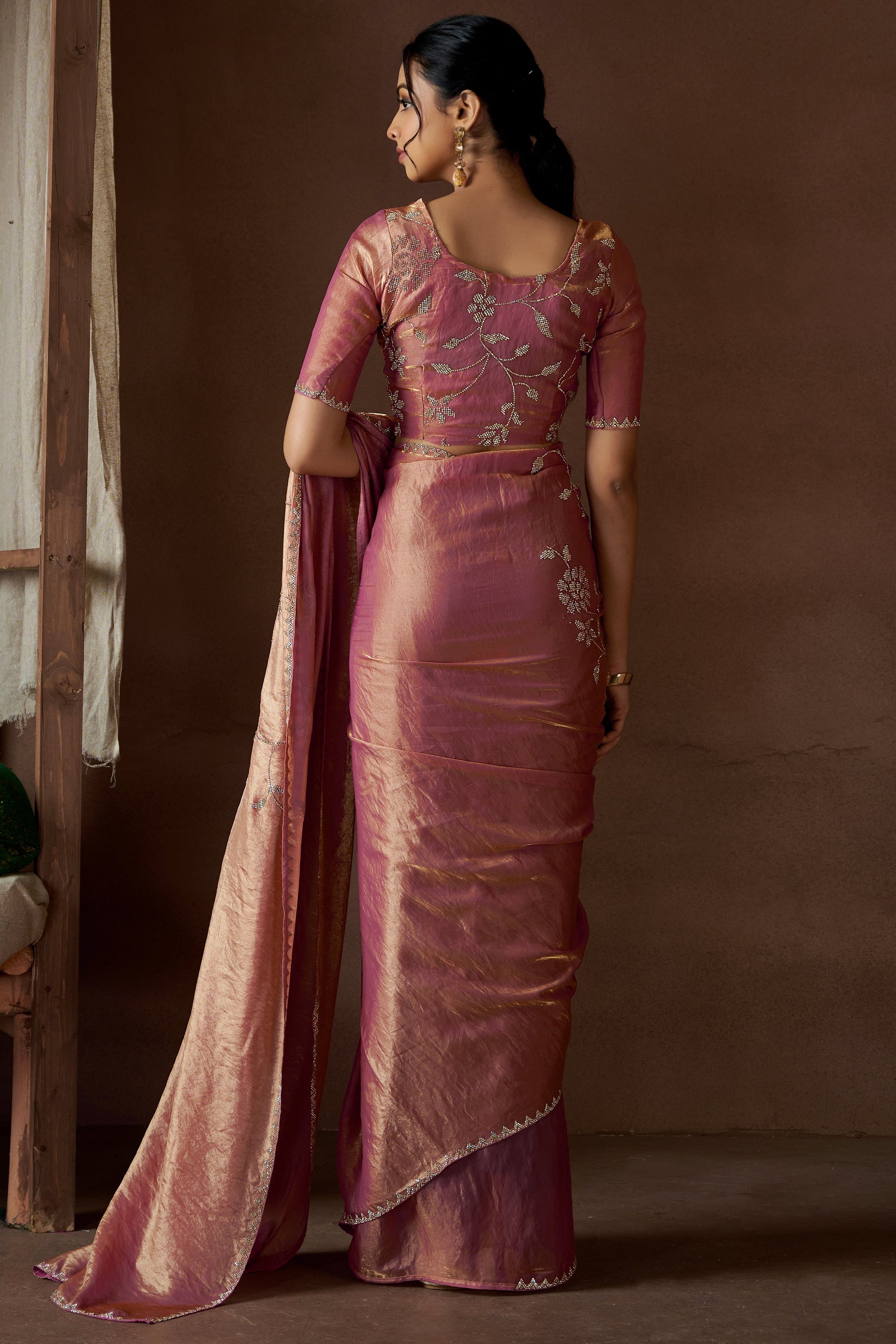 Pink Stone Work Satin Silk Saree-ZB134205_4_SareeButa.com