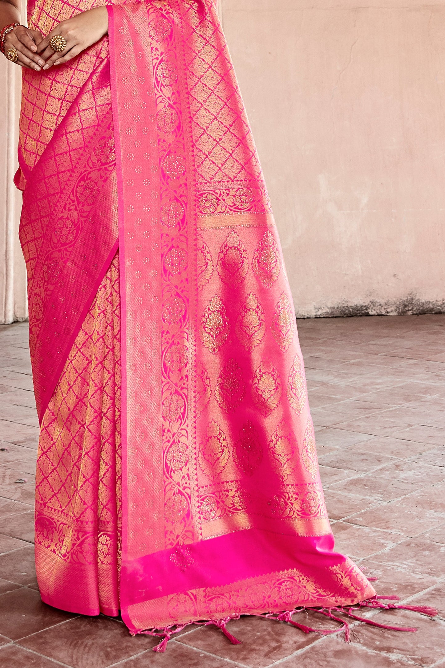 Pink Stone Work Silk Saree-SAR11464_4_SareeButa.com