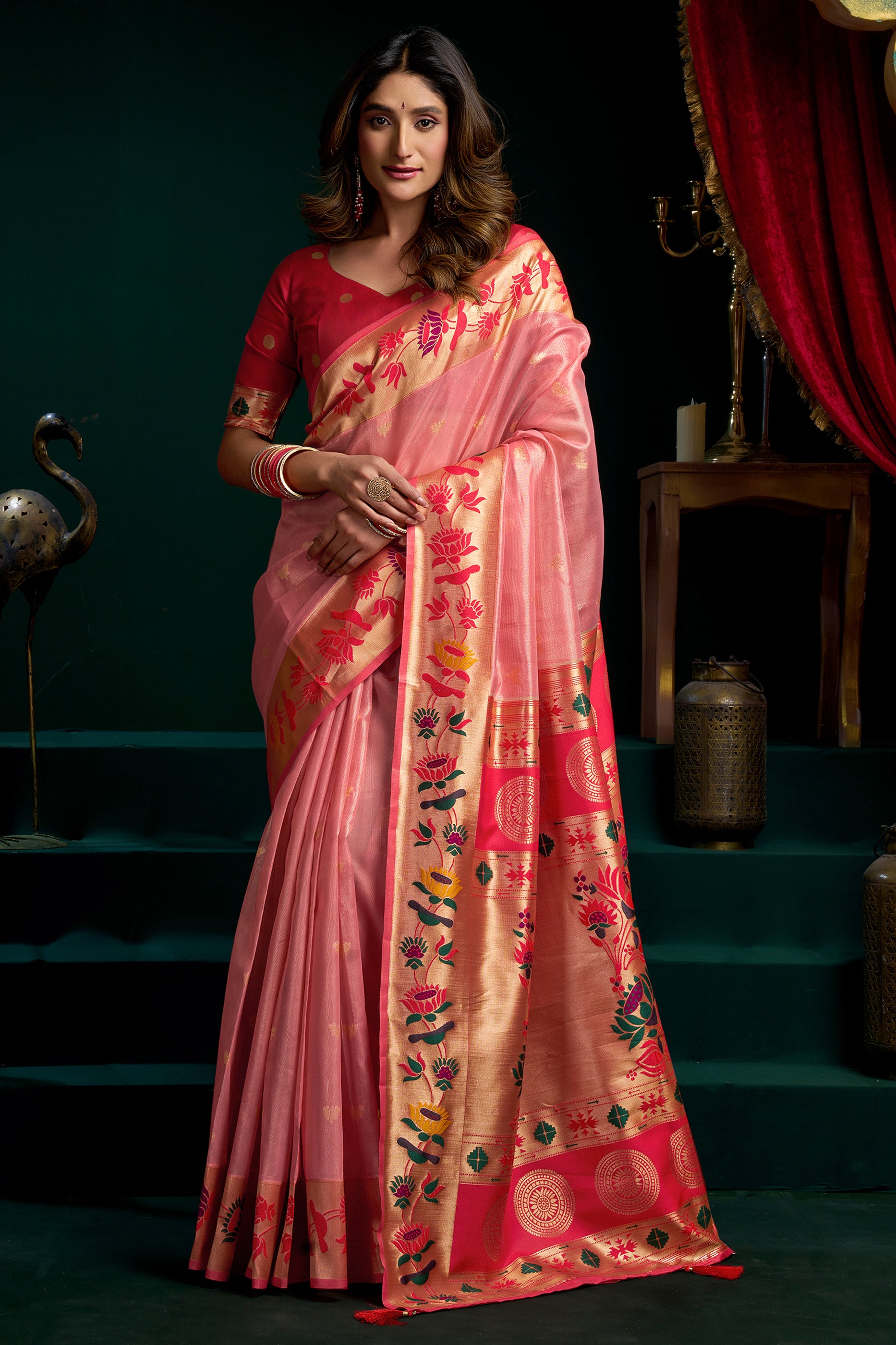 Pink Tissue Paithani Saree-SAR12700_1_SareeButa.com