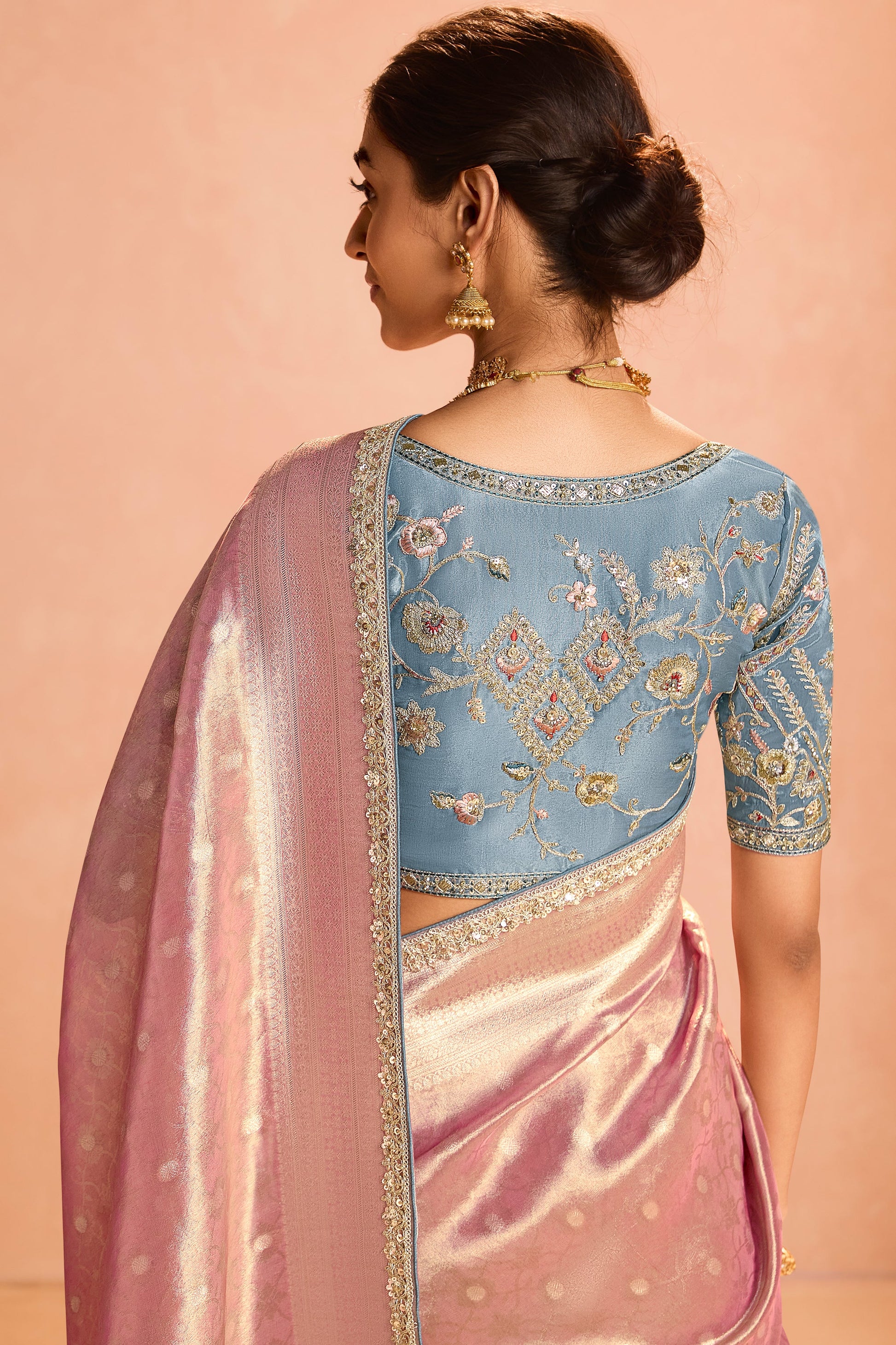 Pink Tissue Silk Saree with Zari Work-ZB133869_3_SareeButa.com