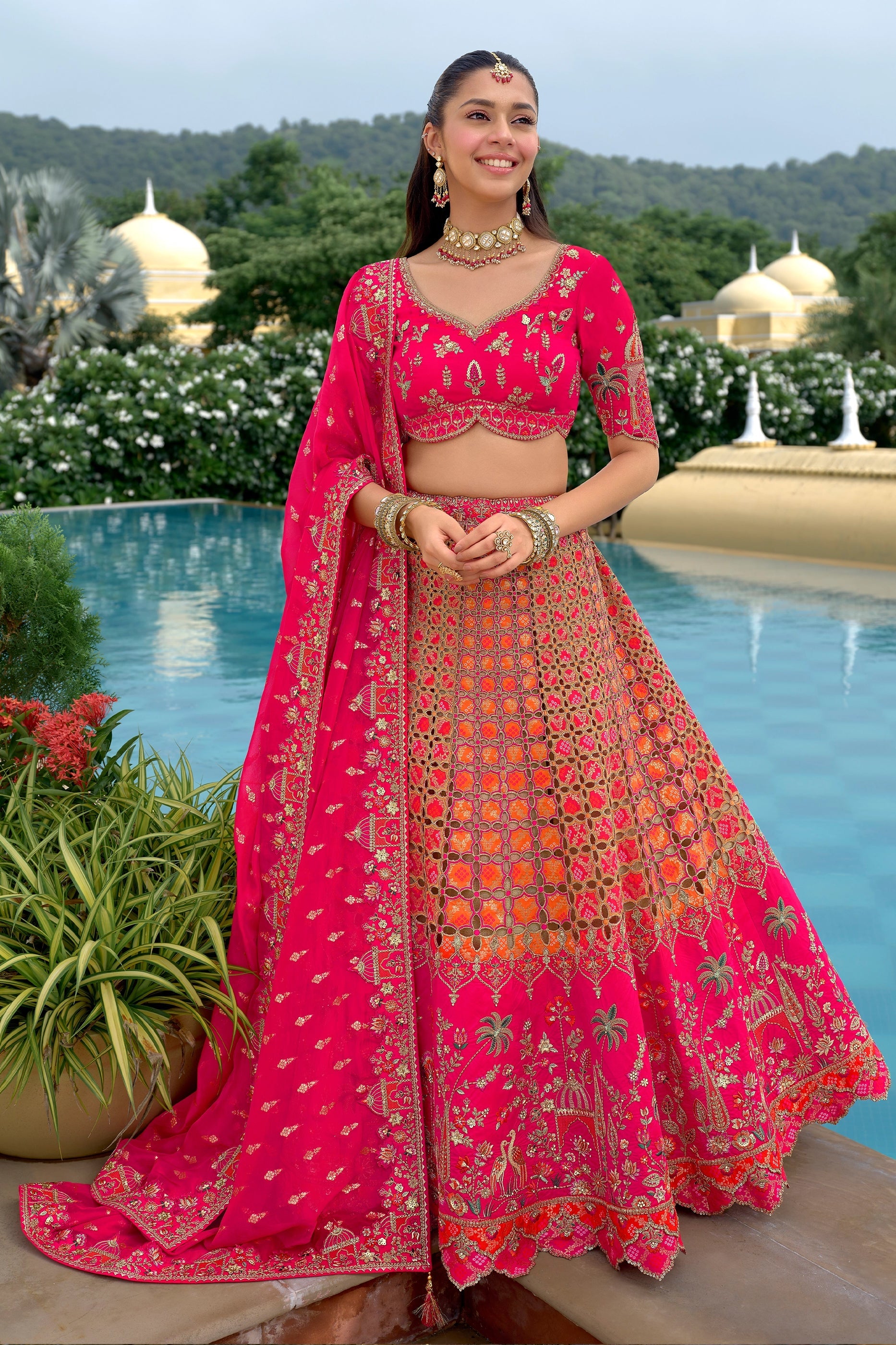 Pink Unstitched Embroidered Silk Lehenga-SAR11029_1_SareeButa.com