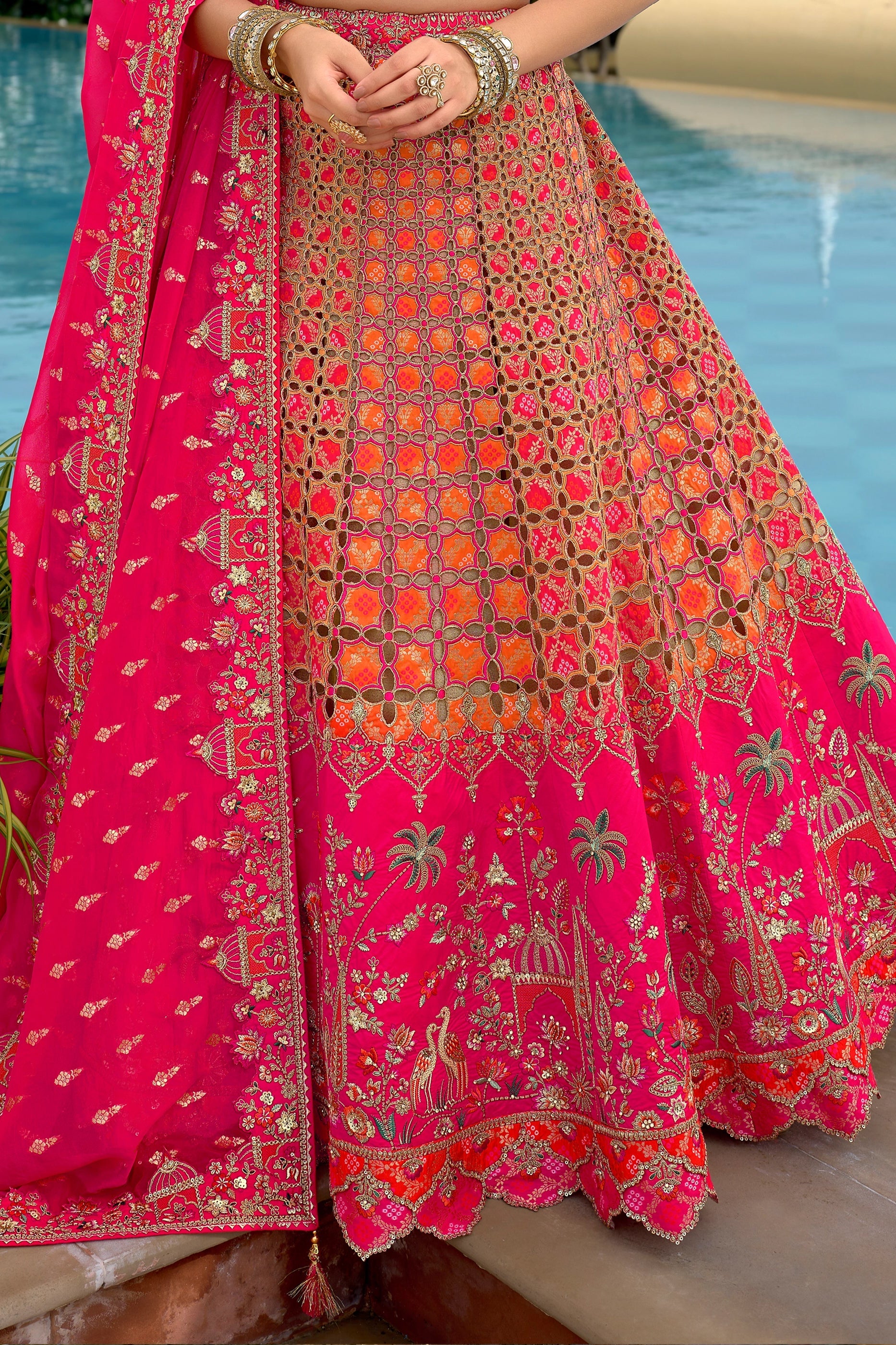 Pink Unstitched Embroidered Silk Lehenga-SAR11029_4_SareeButa.com