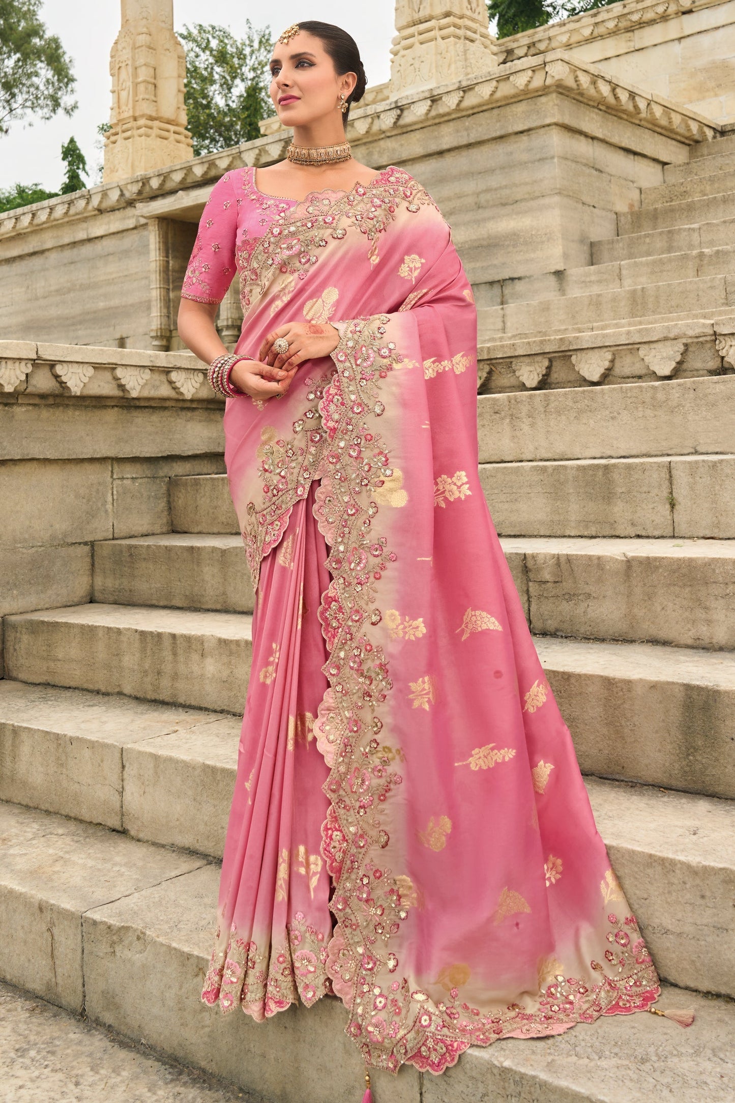 Pink Woven Banarasi Saree-ZB133318_1_SareeButa.com