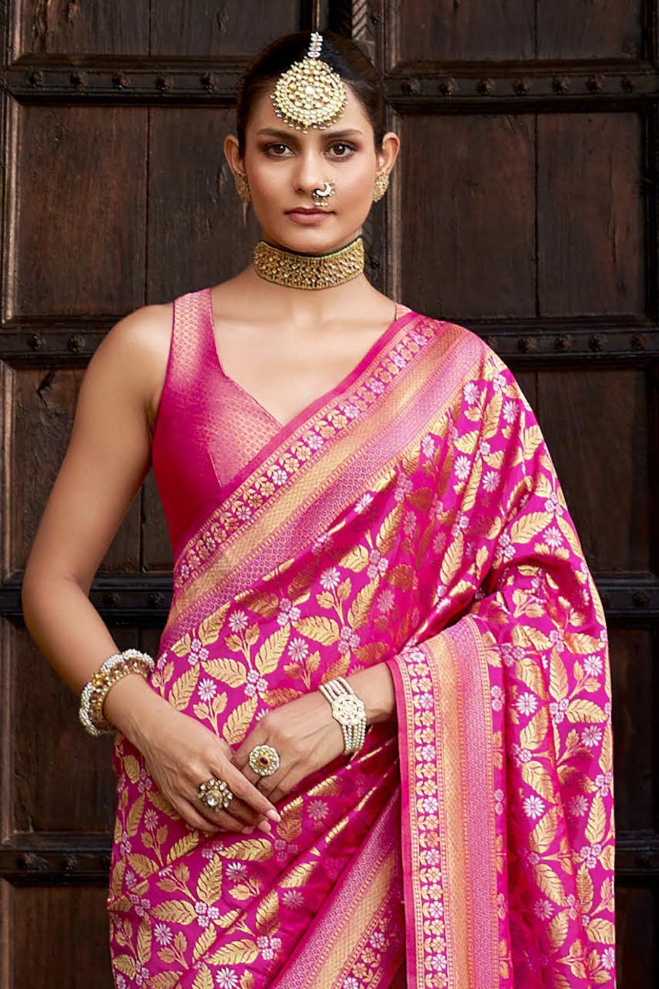 Pink Woven Banarasi Saree-ZB133388_2_SareeButa.com