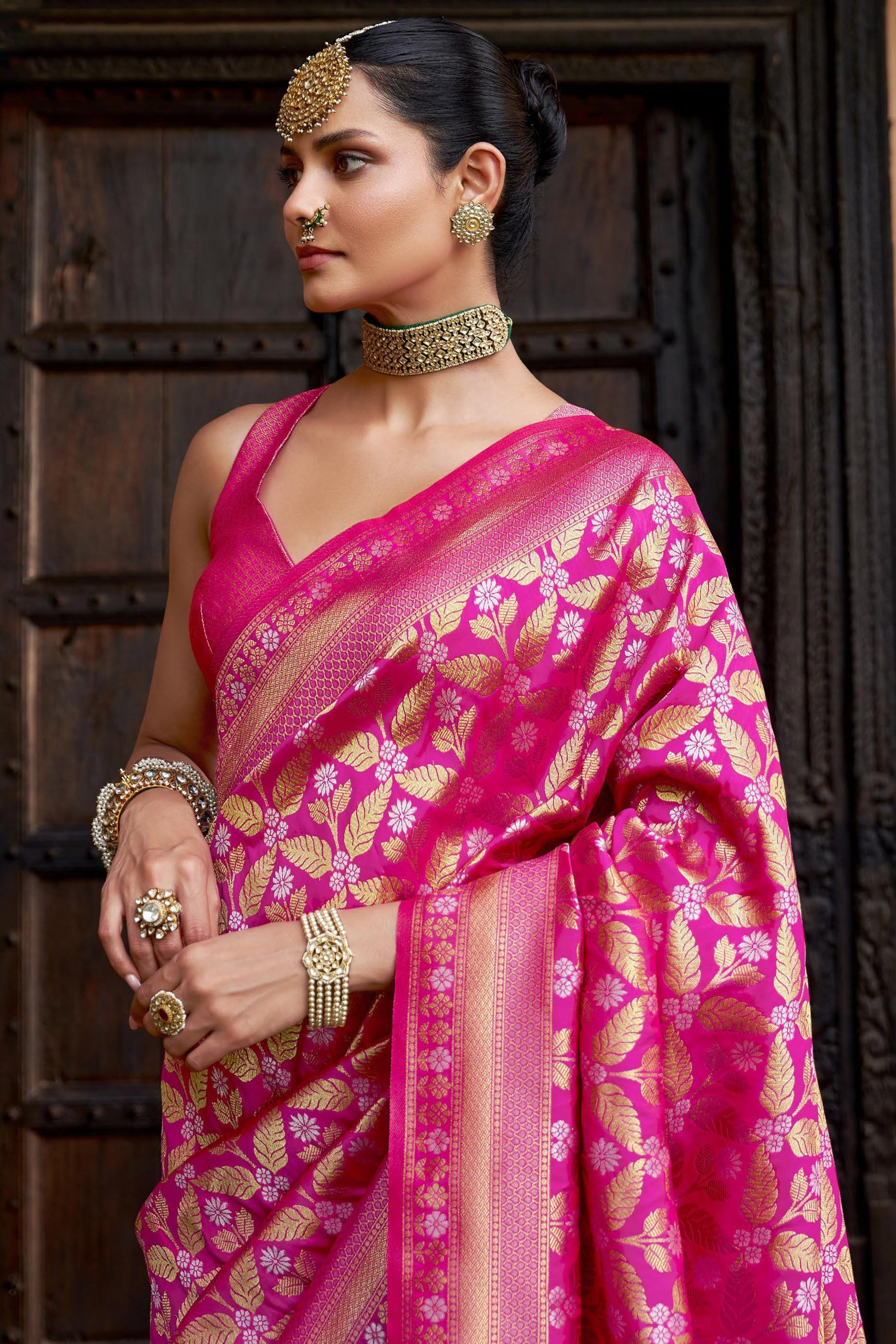 Pink Woven Banarasi Saree-ZB133388_3_SareeButa.com