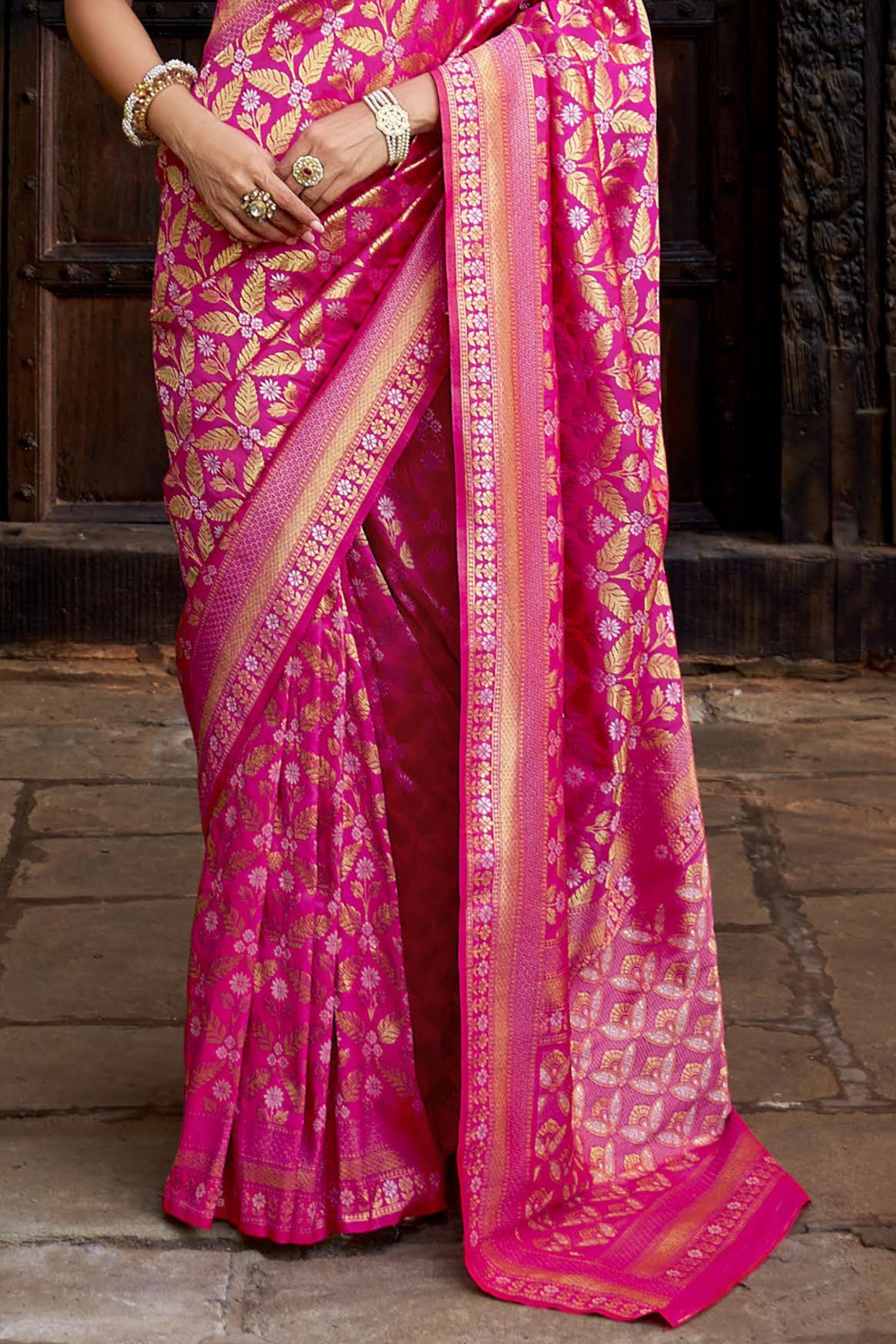 Pink Woven Banarasi Saree-ZB133388_4_SareeButa.com