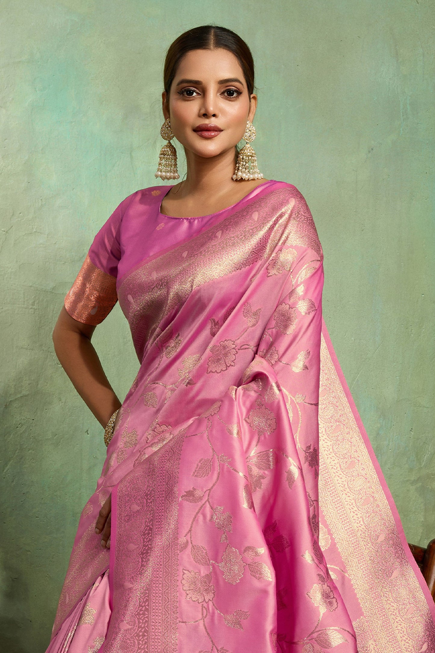 Pink Woven Banarasi Silk Saree-SAR11796_4_SareeButa.com