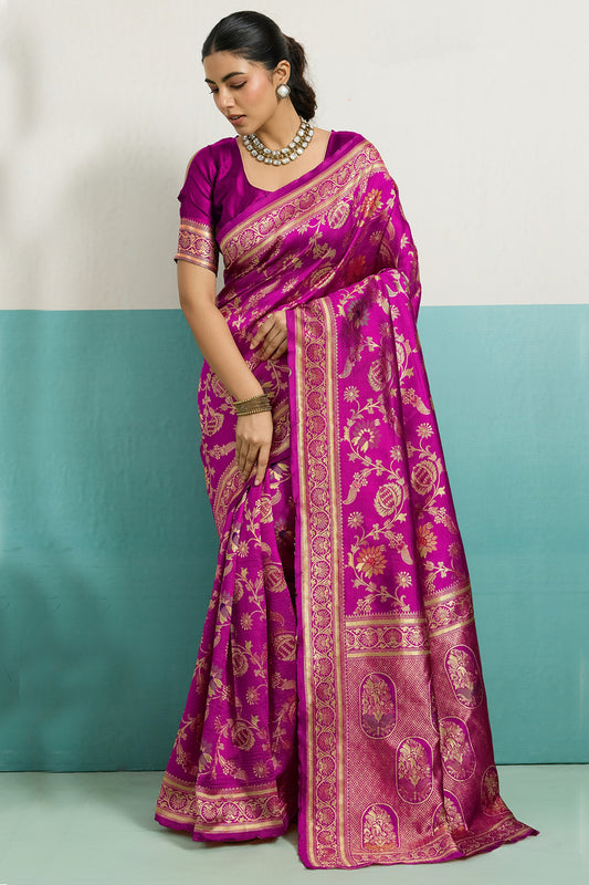 Pink Woven Banarasi Silk Saree-SAR12561_1_SareeButa.com